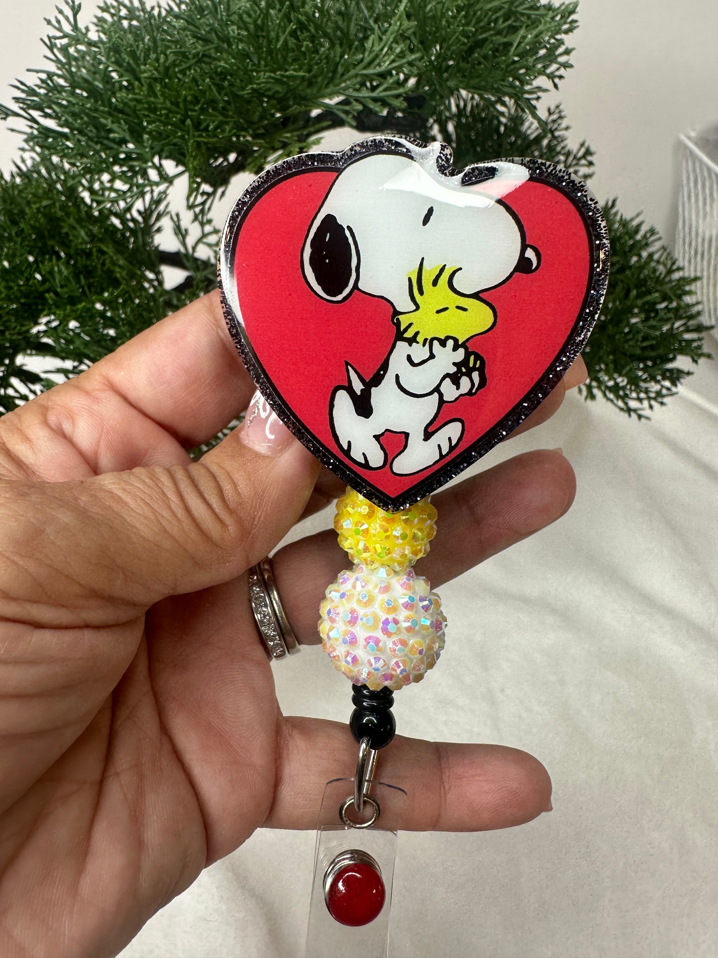 Valentine Pup Badge Reel