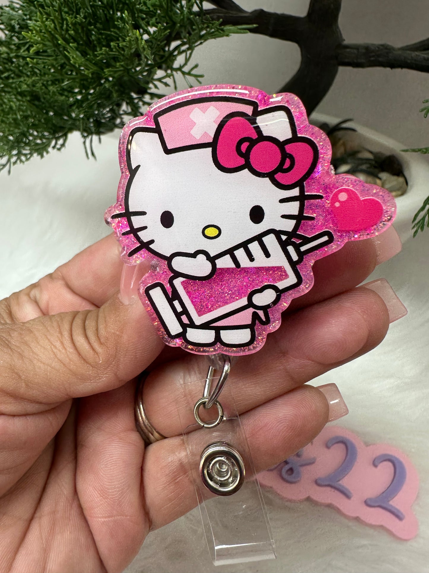 Kitty Nurse Phlebotomist Badge Reel