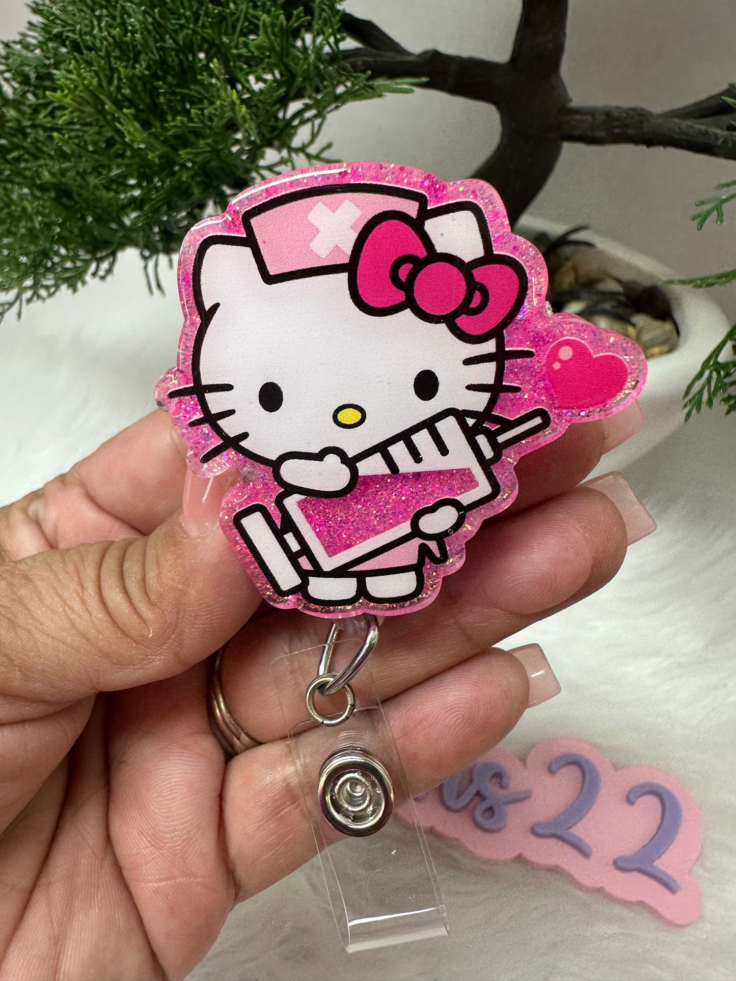 Kitty Nurse Phlebotomist Badge Reel