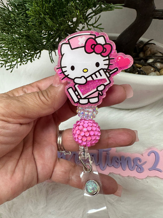 Kitty Nurse Phlebotomist Badge Reel