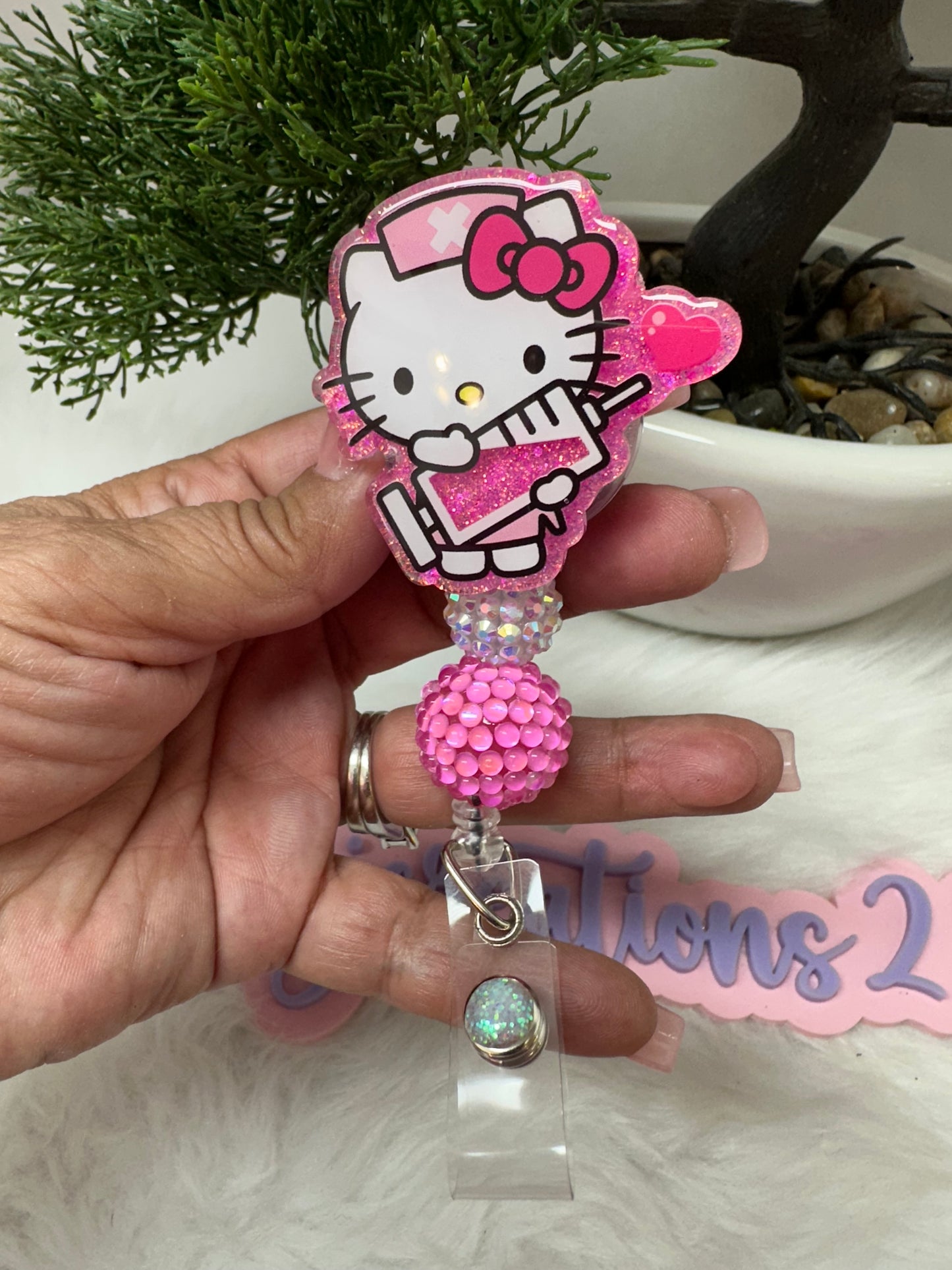 Kitty Nurse Phlebotomist Badge Reel