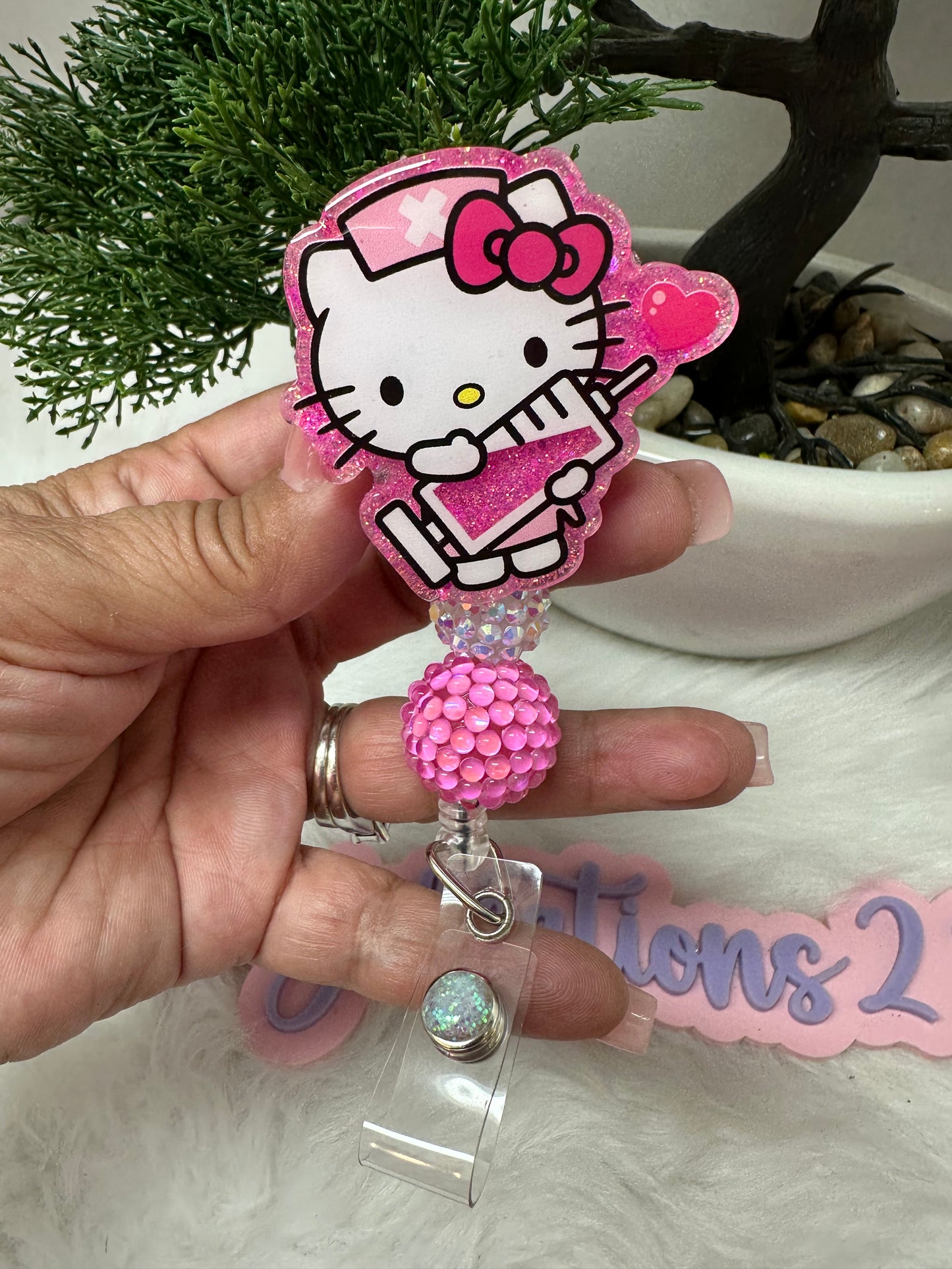 Kitty Nurse Phlebotomist Badge Reel