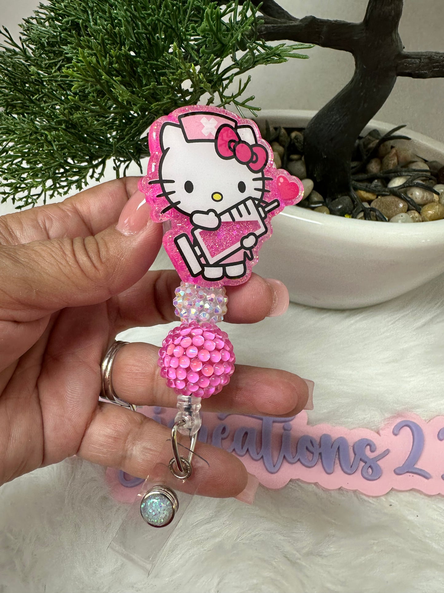 Kitty Nurse Phlebotomist Badge Reel