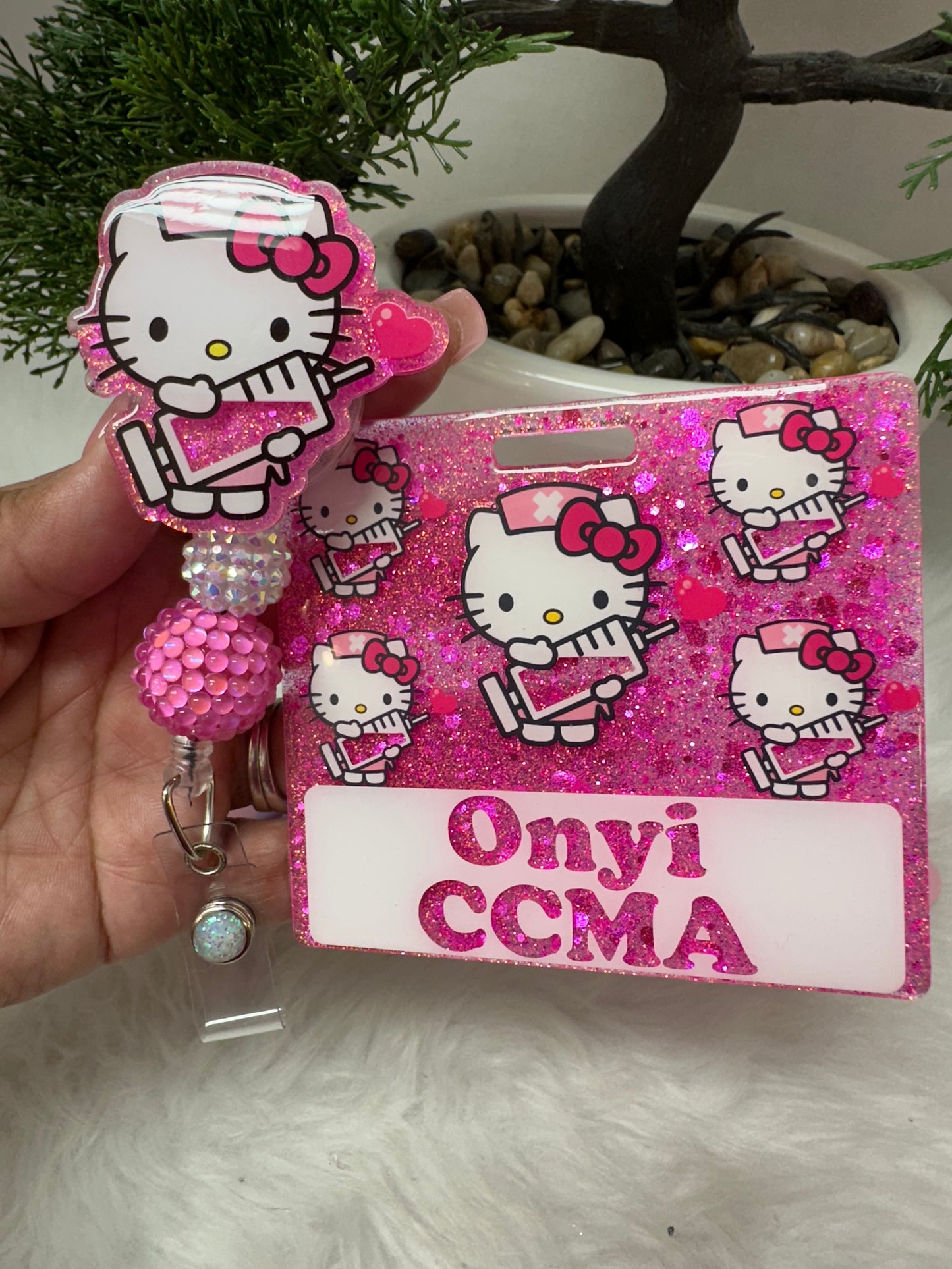 Kitty Nurse Phlebotomist Badge Buddy Set