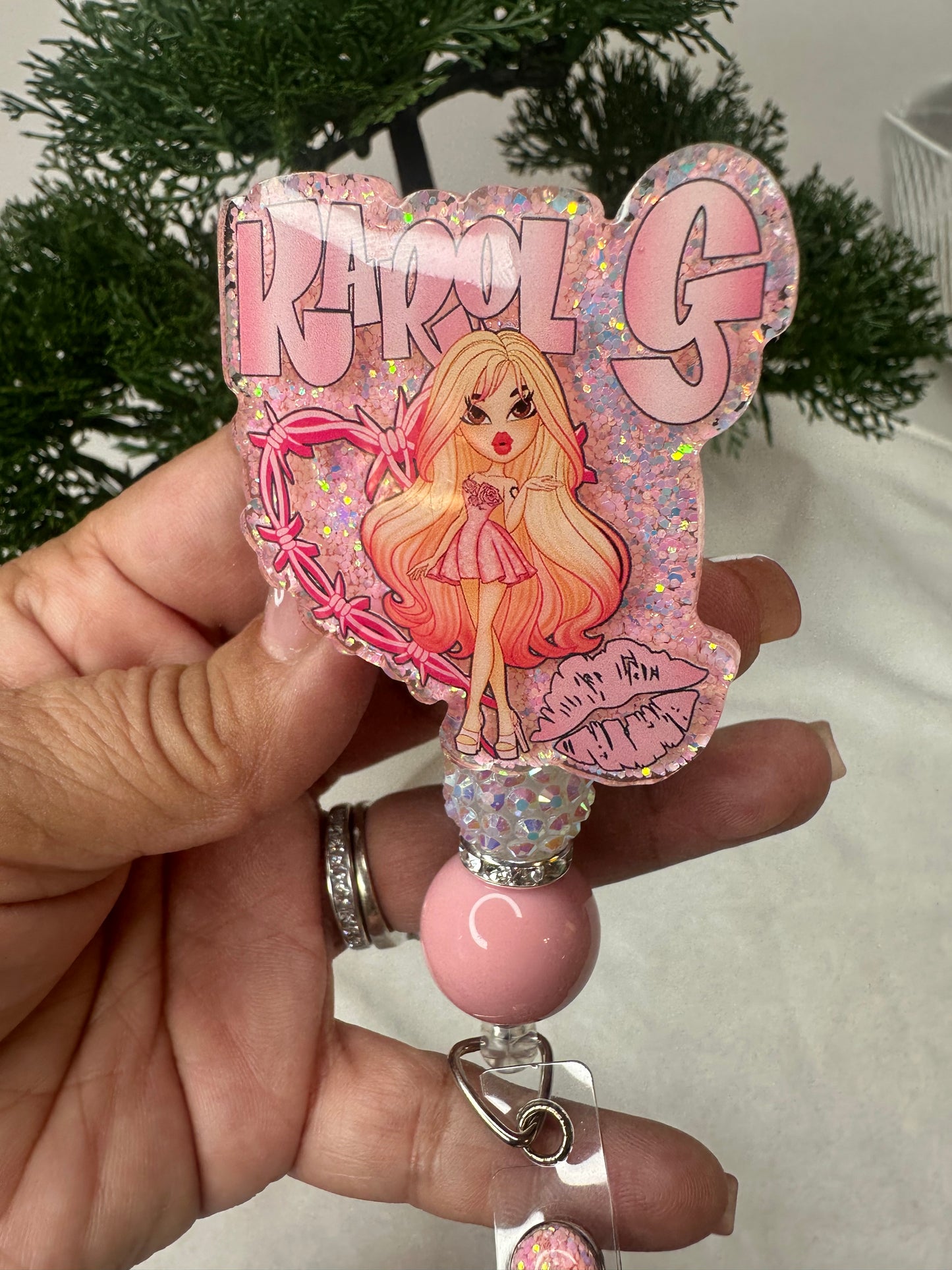 Karol G Bratz Doll Badge Reel