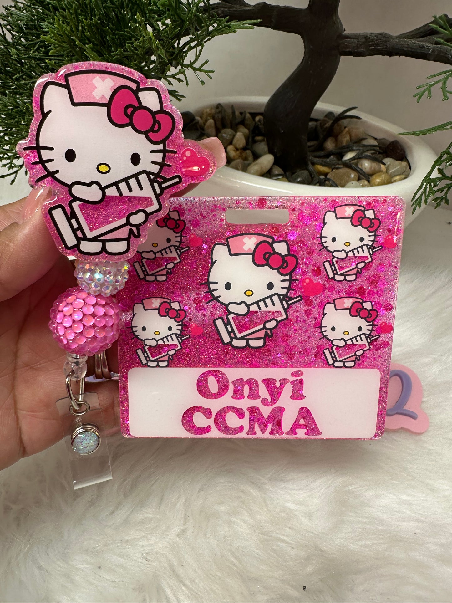 Kitty Nurse Phlebotomist Badge Buddy Set