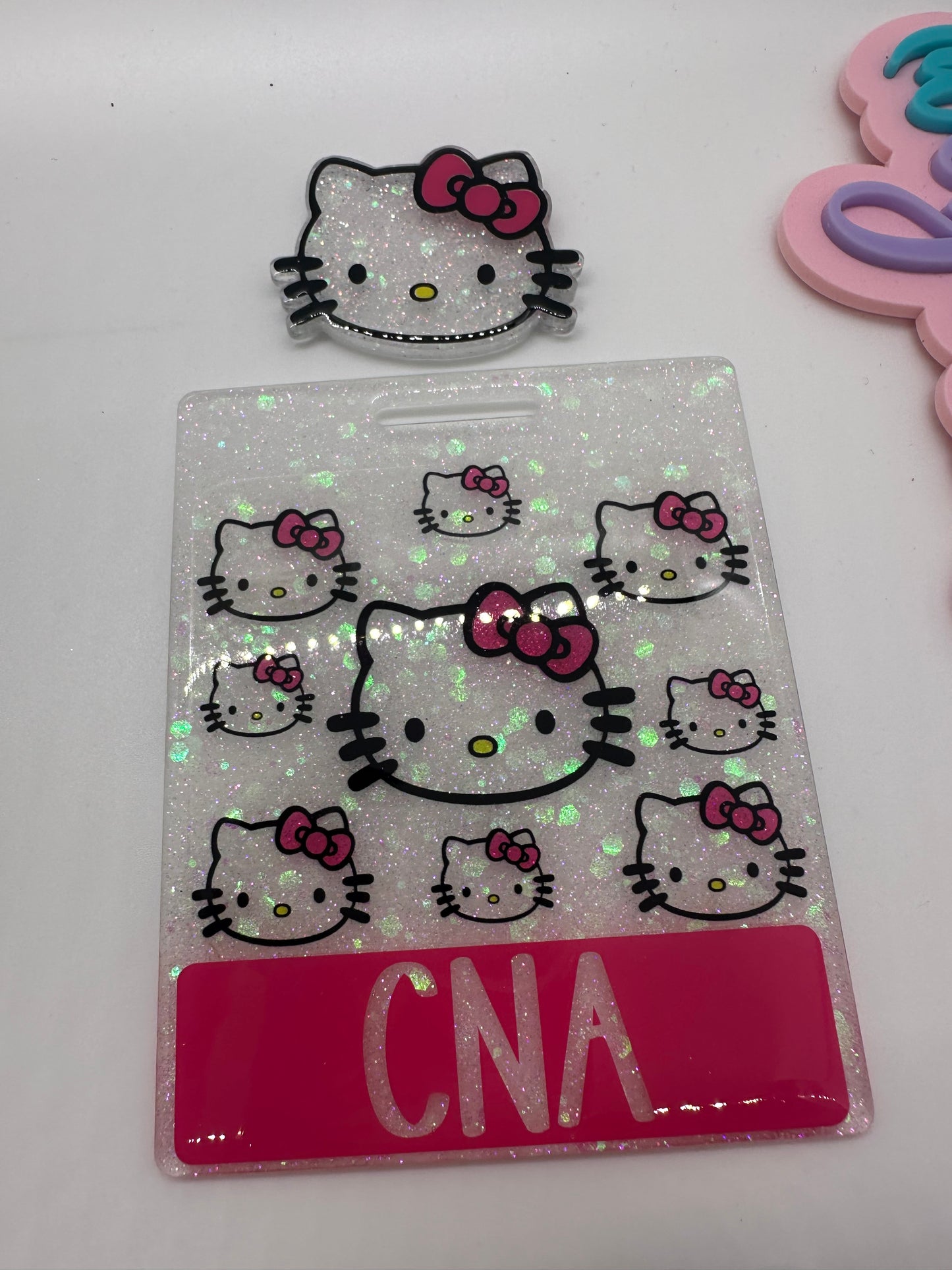 Pink Kitty Badge Buddy Set