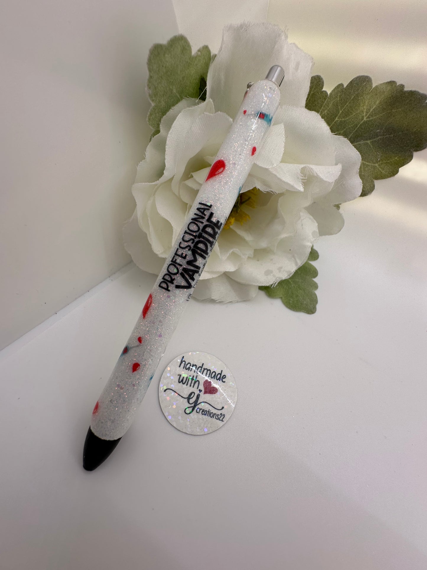 Professional Vampire Phlebotomist Epoxy Glitter Pen