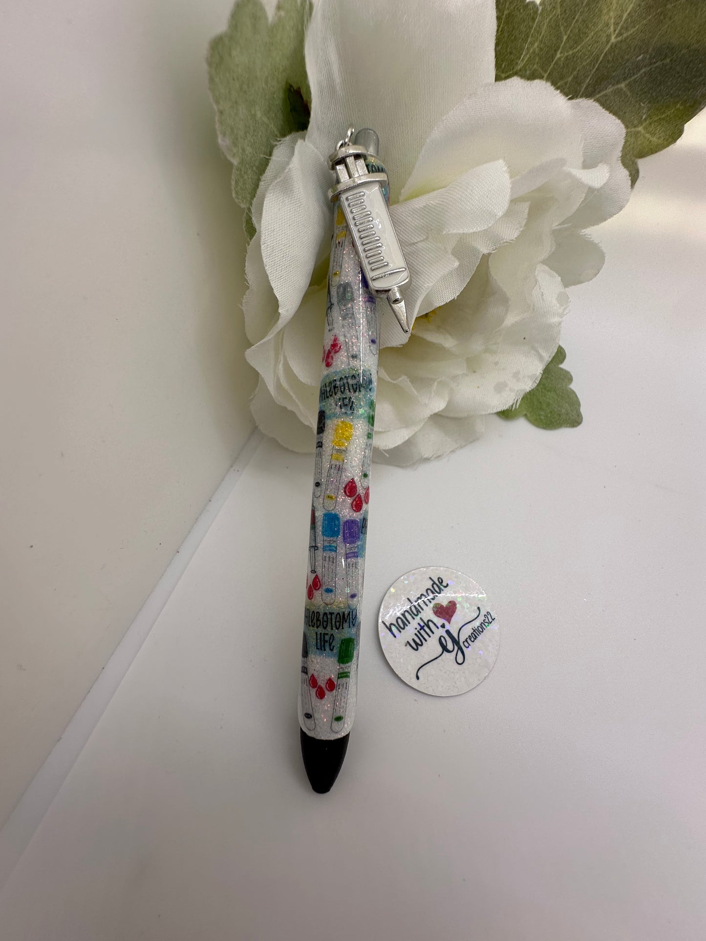 Phlebotomy Life Epoxy Glitter Pen