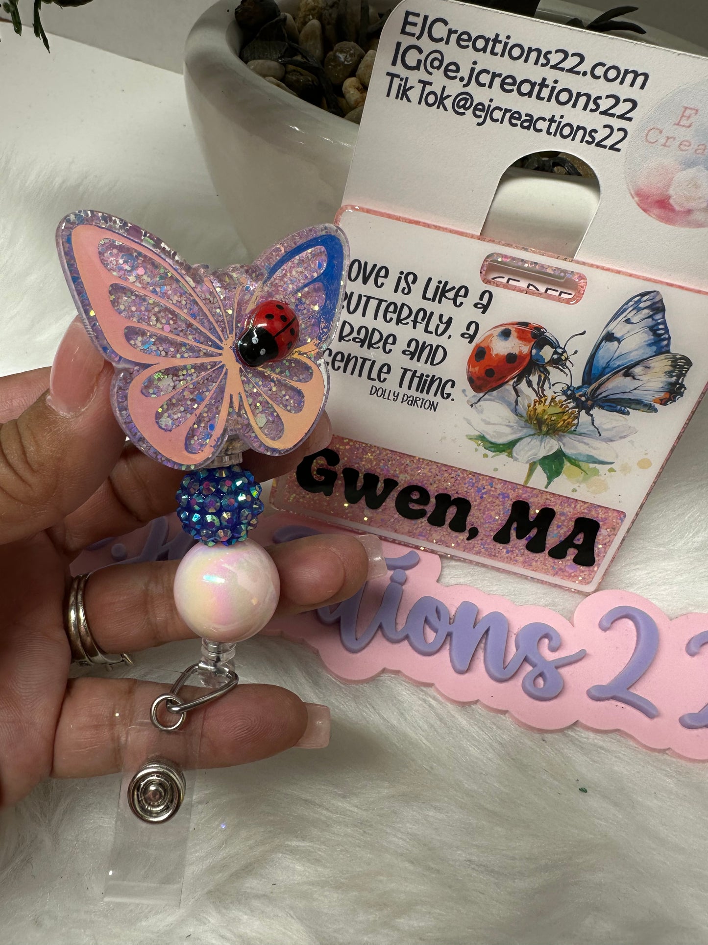 Butterfly with Ladybug Badge Buddy Set