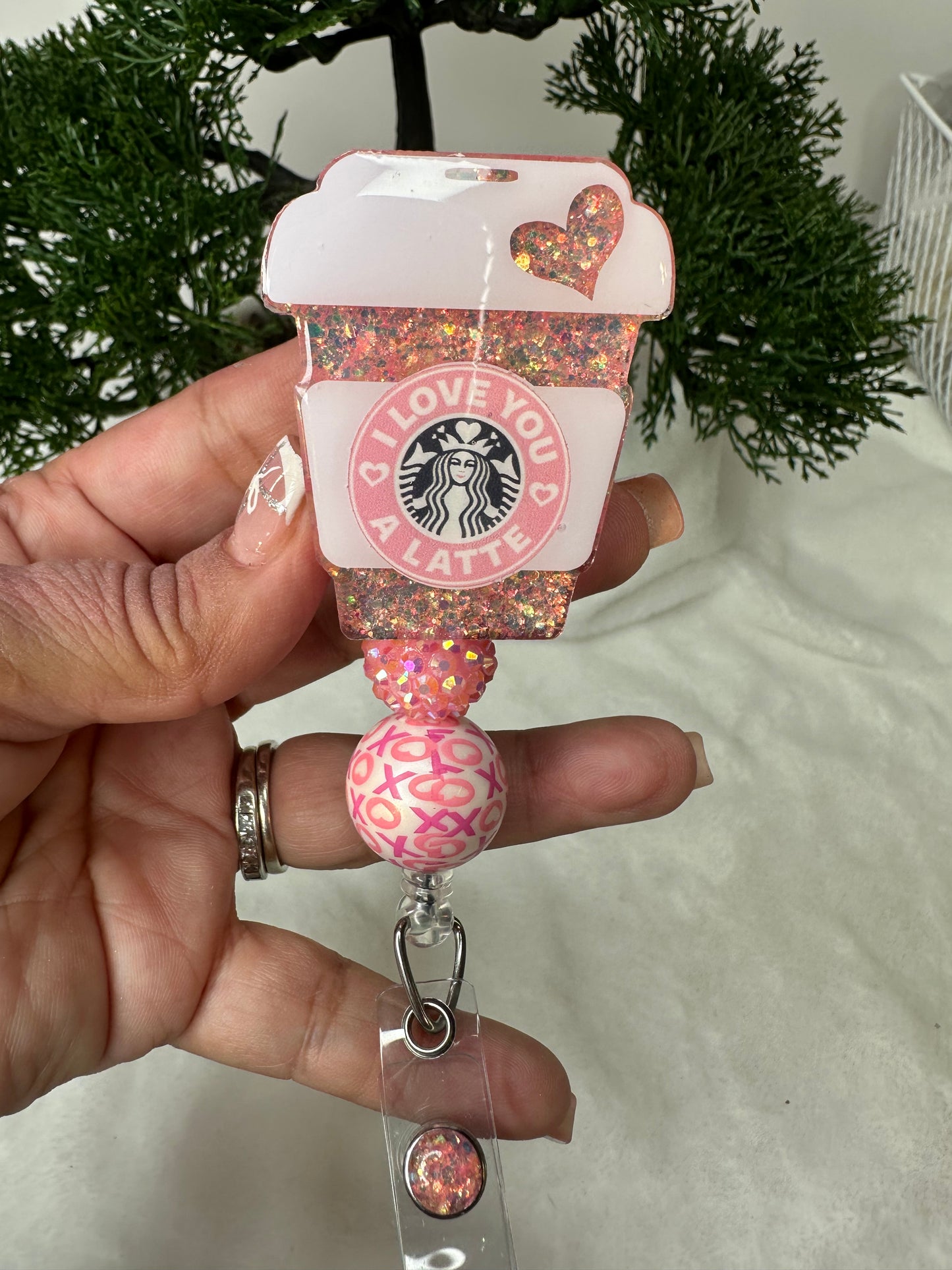 Valentine Coffee Cup Badge Reel