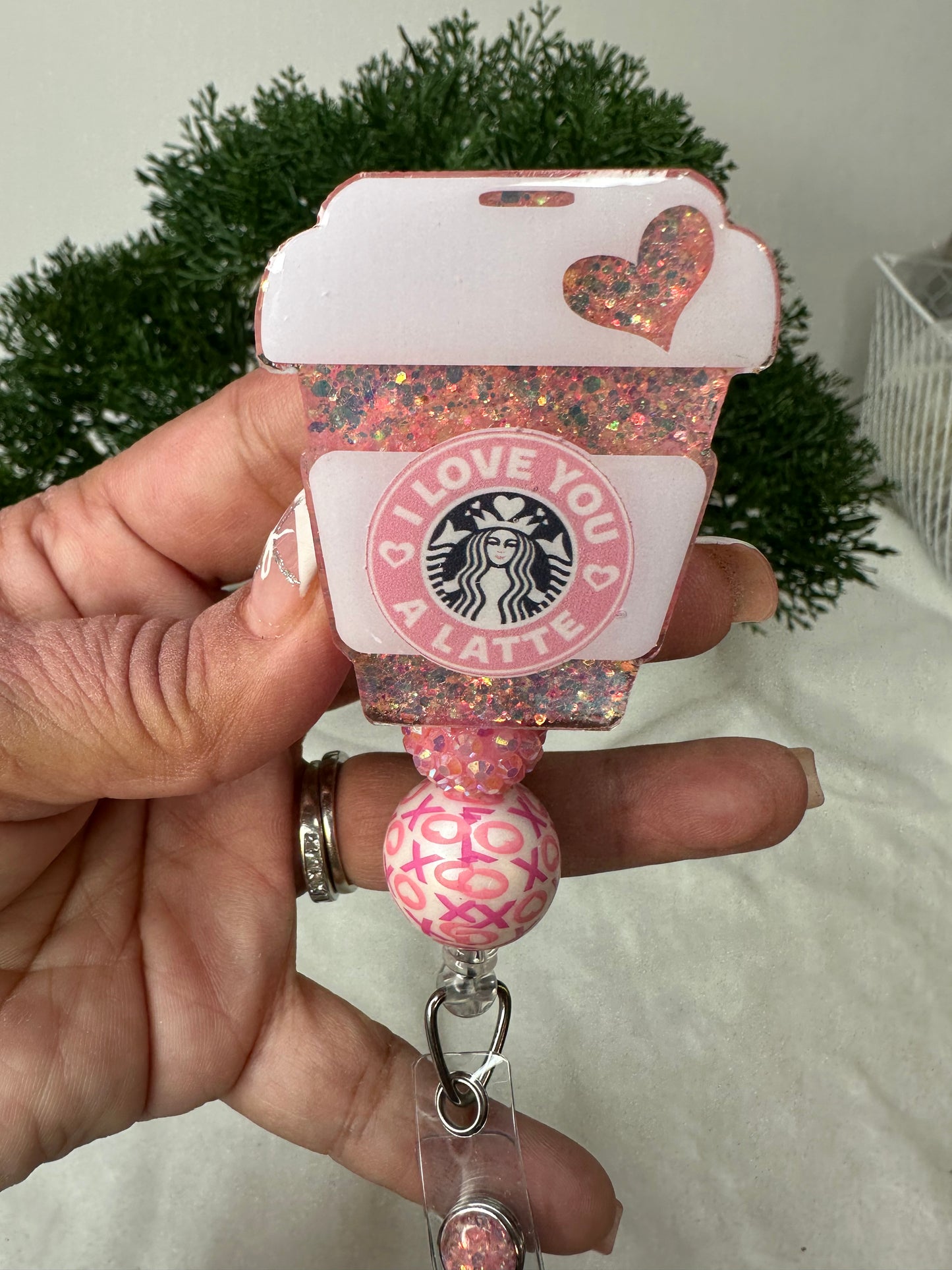 Valentine Coffee Cup badge Reel - happy valentine badge reel - valentine badge reel collection - ejcreations22