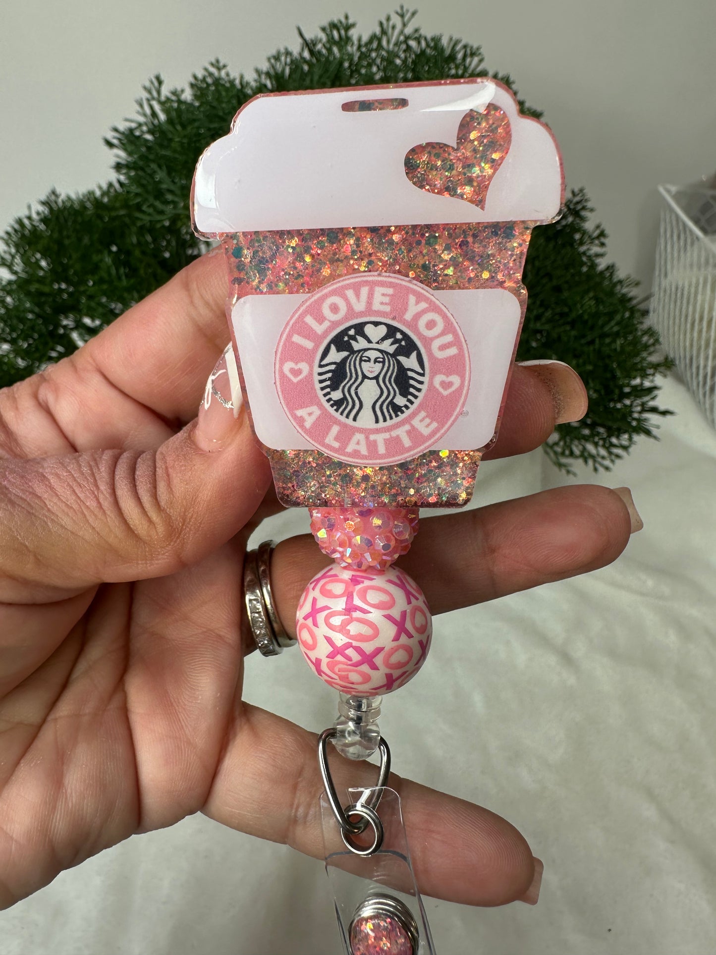 Valentine Coffee Cup Badge Reel