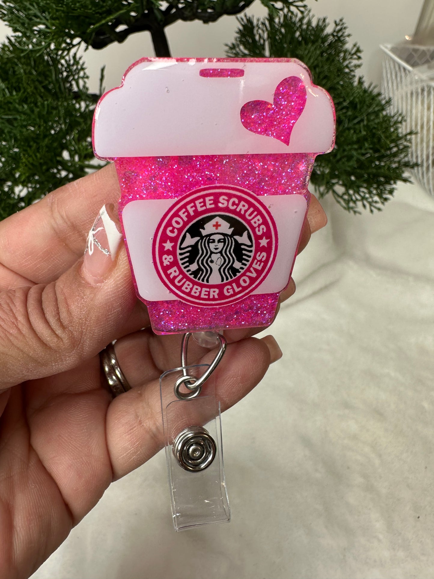 Coffee Scrubs and Rubber Gloves Badge Reel