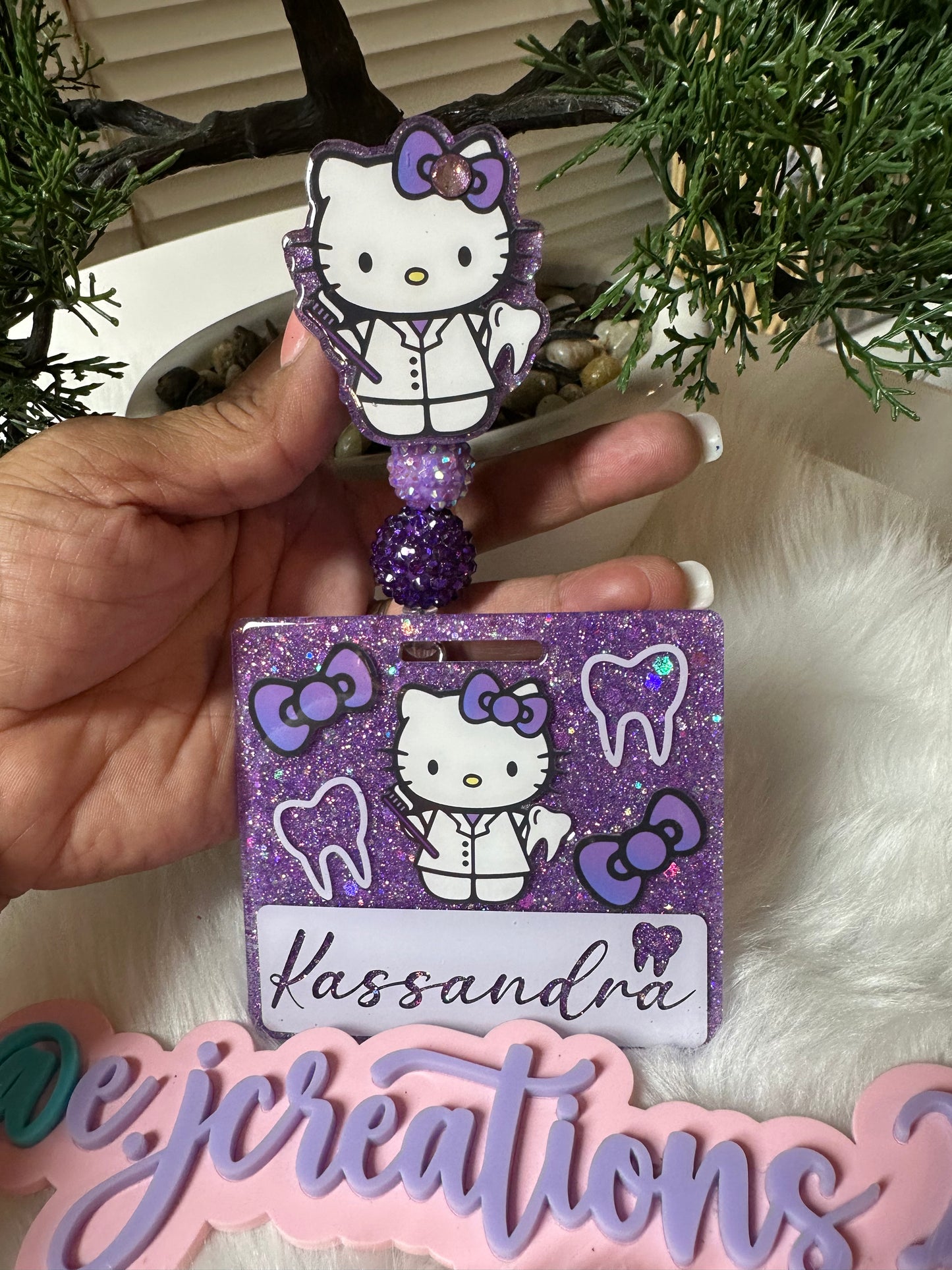 Kitty Dental Hygienist Badge Buddy Set