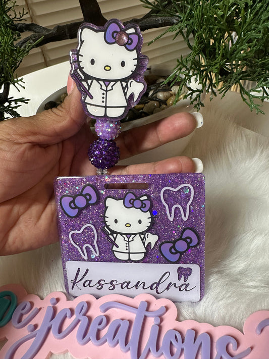 Kitty Dental Hygienist Badge Buddy Set