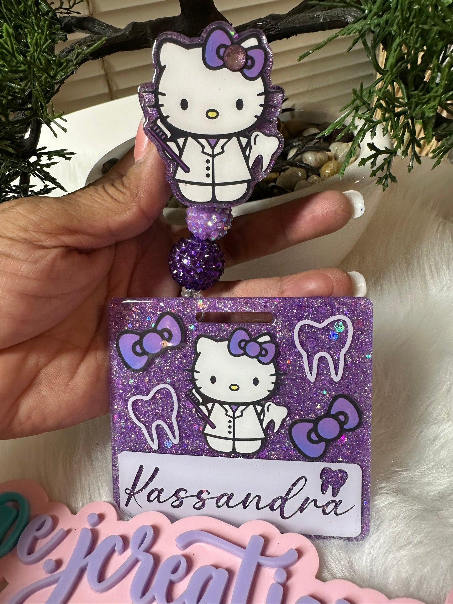 Kitty Dental Hygienist Badge Buddy Set