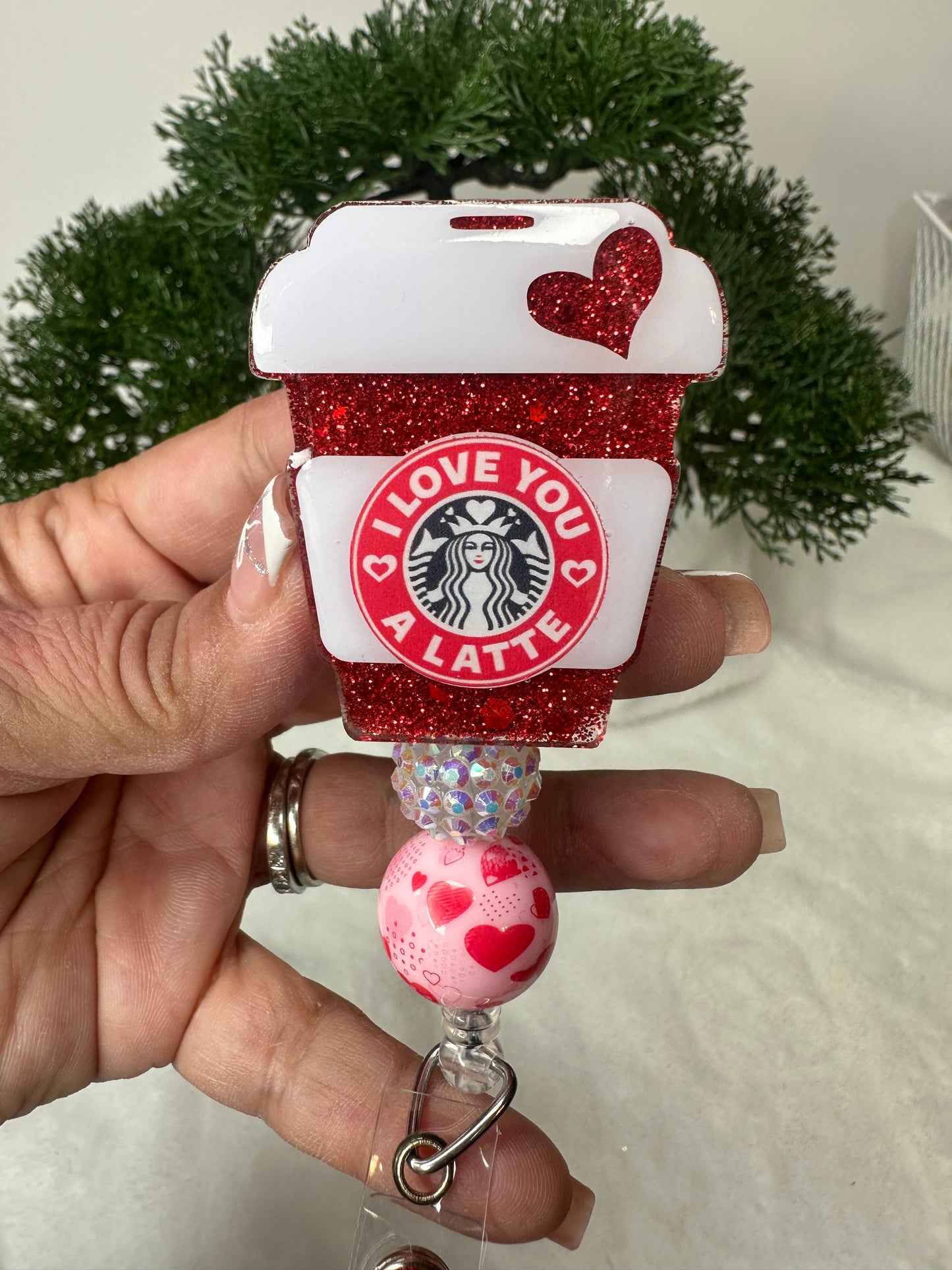 Valentine Coffee Cup Badge Reel