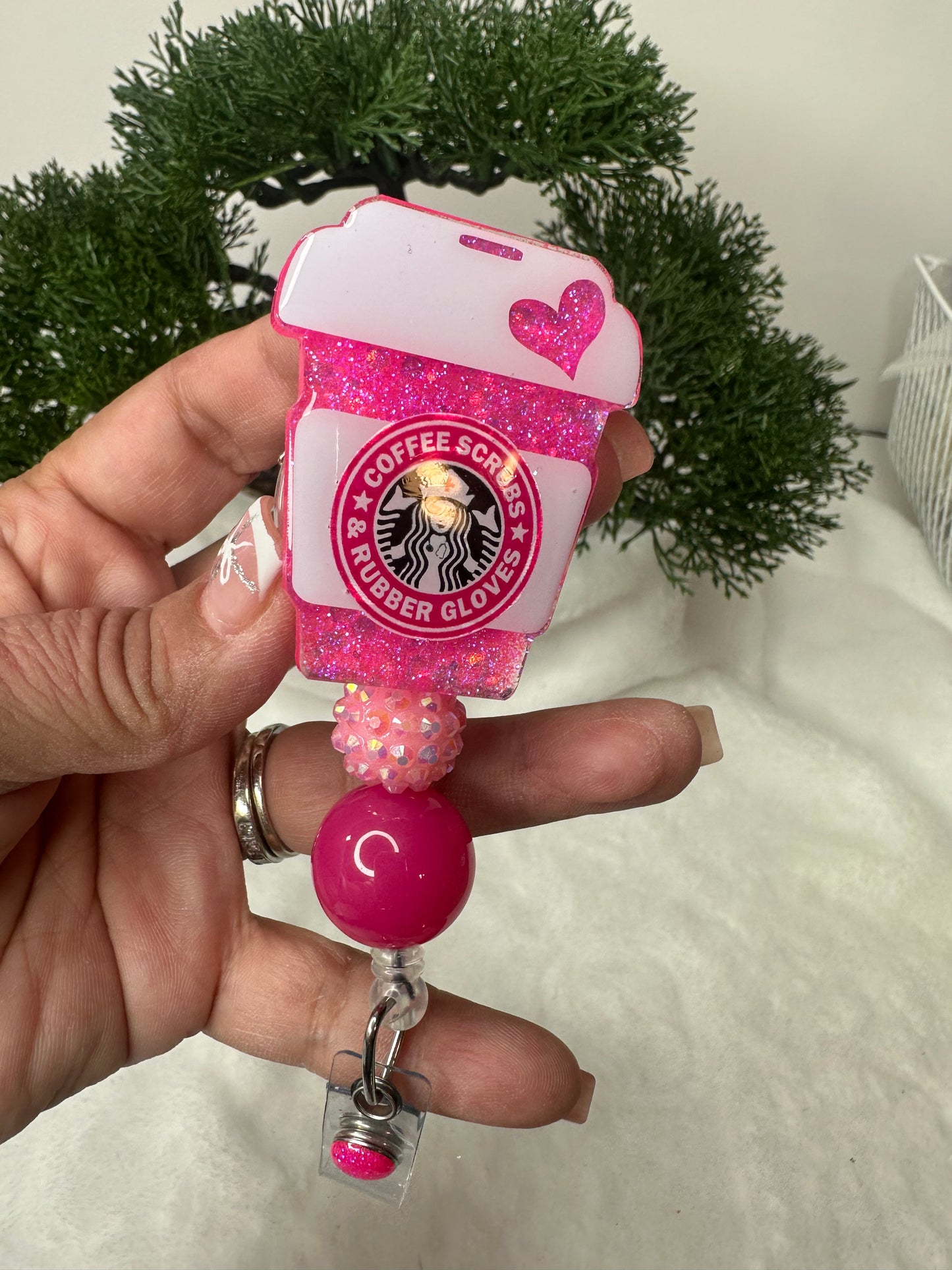 Coffee Scrubs and Rubber Gloves Badge Reel