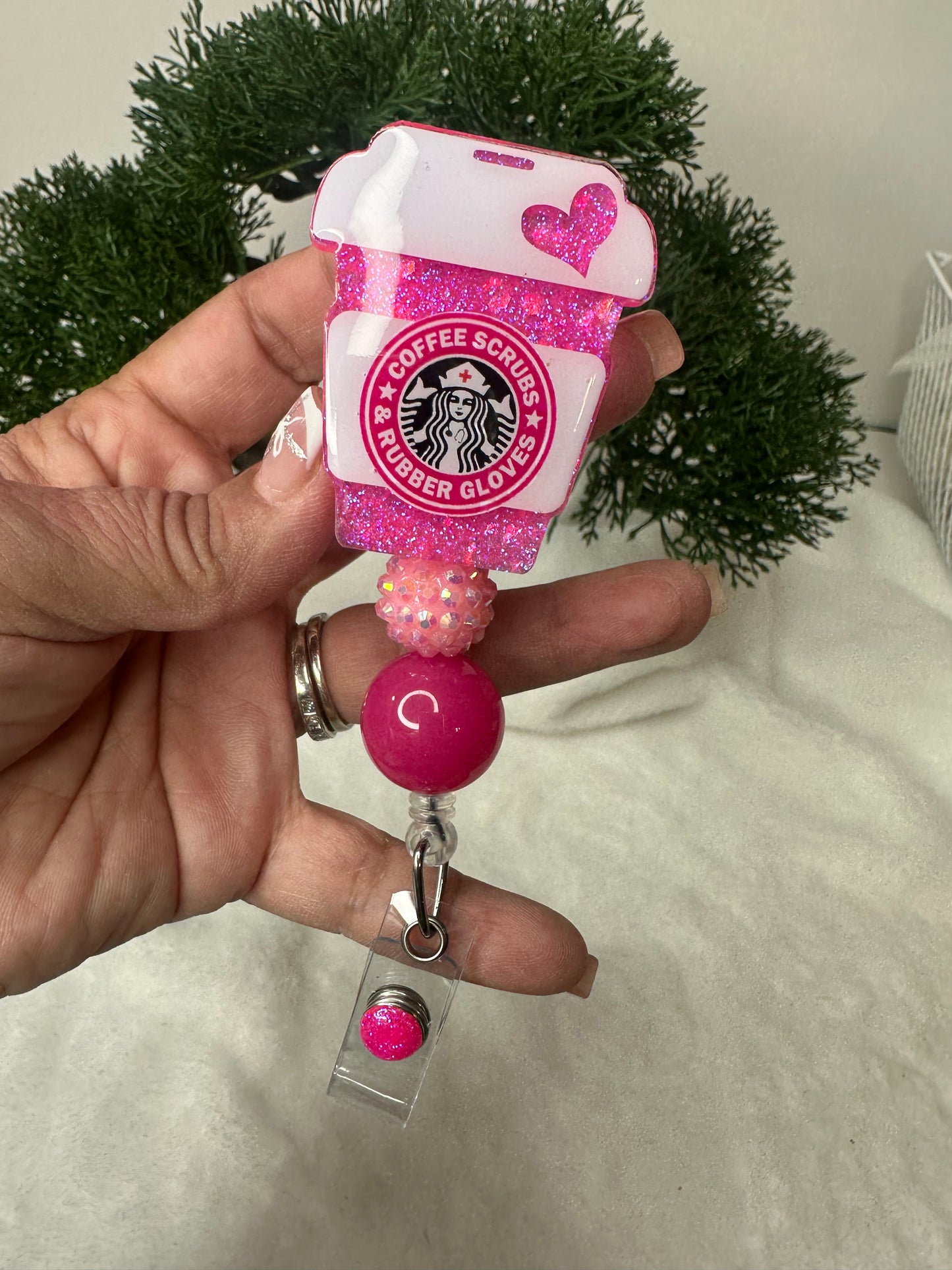 Coffee Scrubs and Rubber Gloves Badge Reel