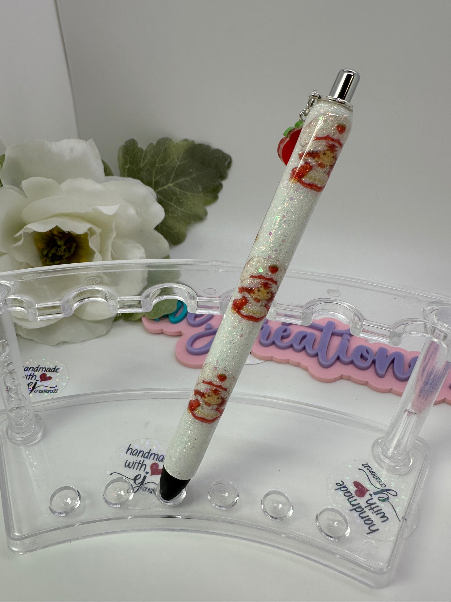 Strawberry Girl Anime Epoxy Glitter Pen