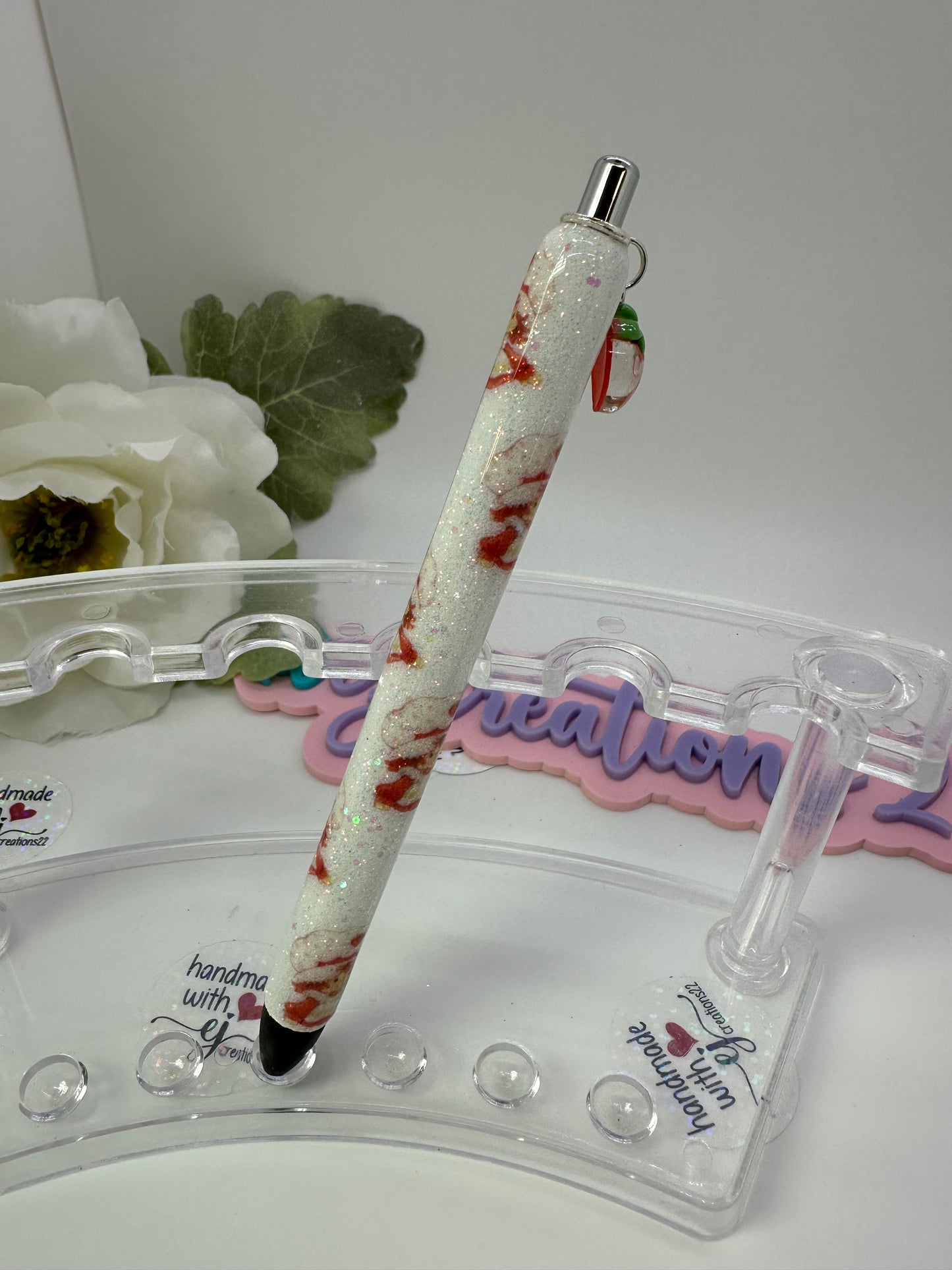 Strawberry Girl Anime Epoxy Glitter Pen