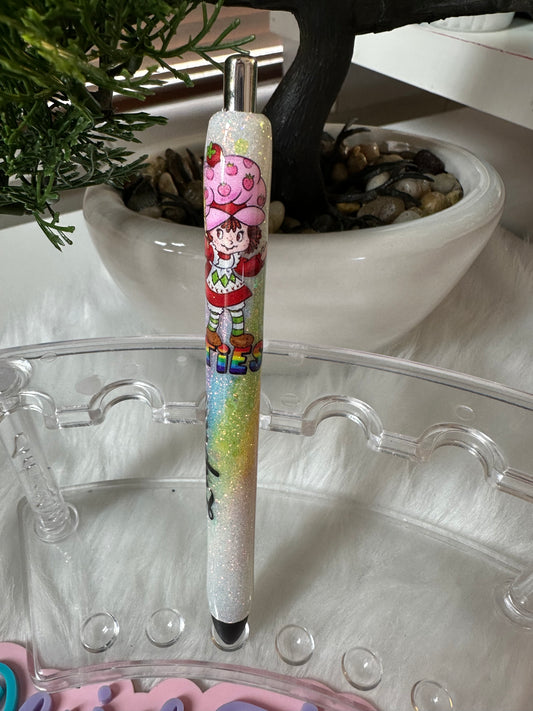 Rainbow Brite and Strawberry Girl Epoxy Glitter Pen
