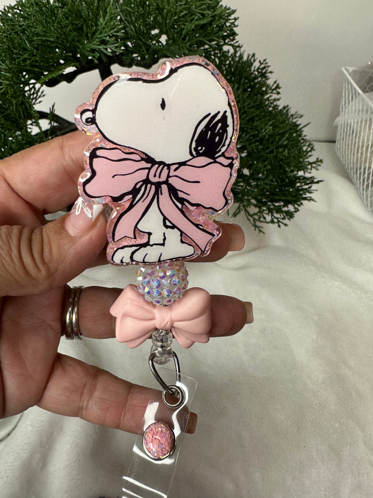 Coquette Pup Badge Reel