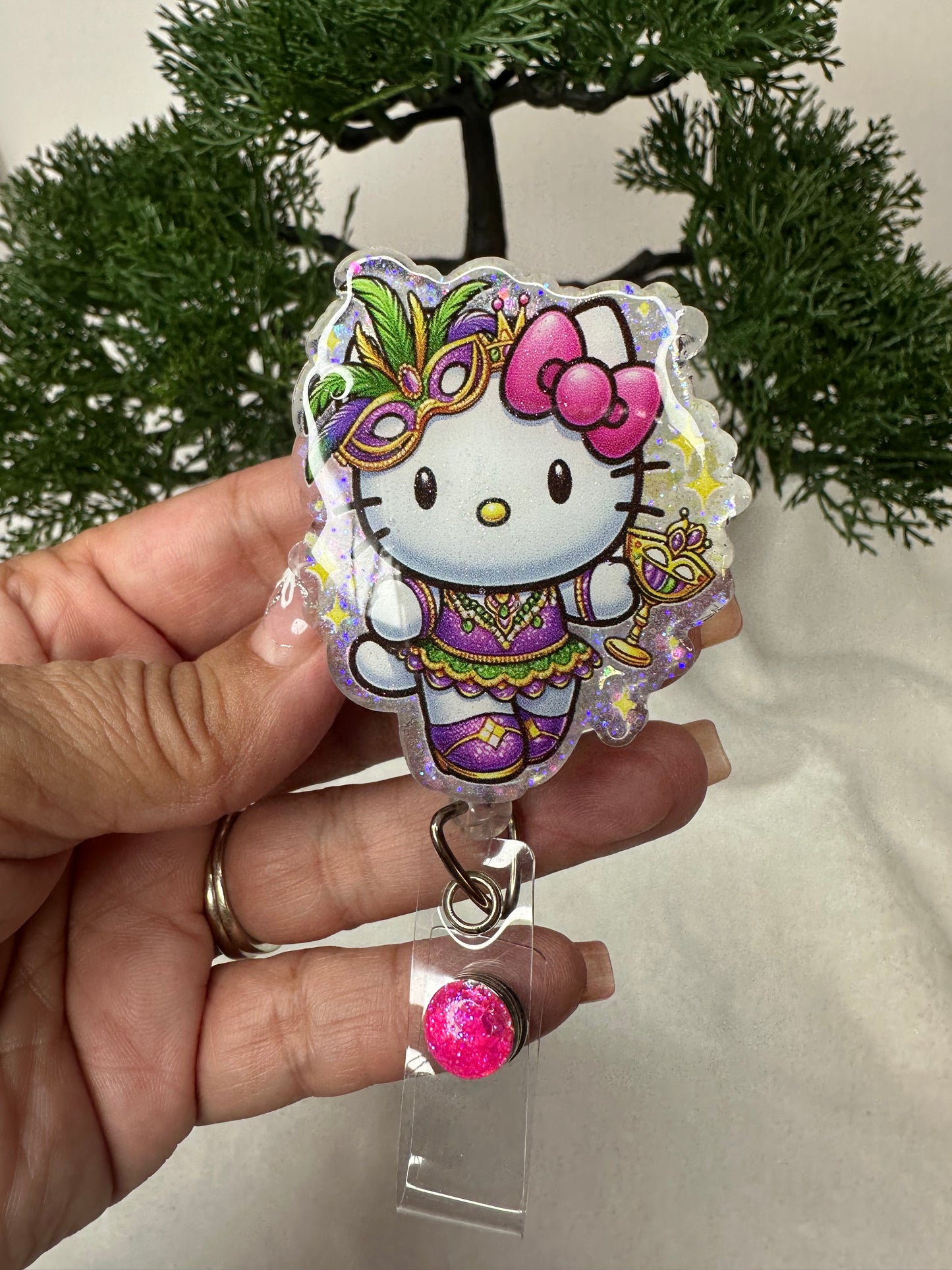 Kitty Mardi Gras Badge Reel