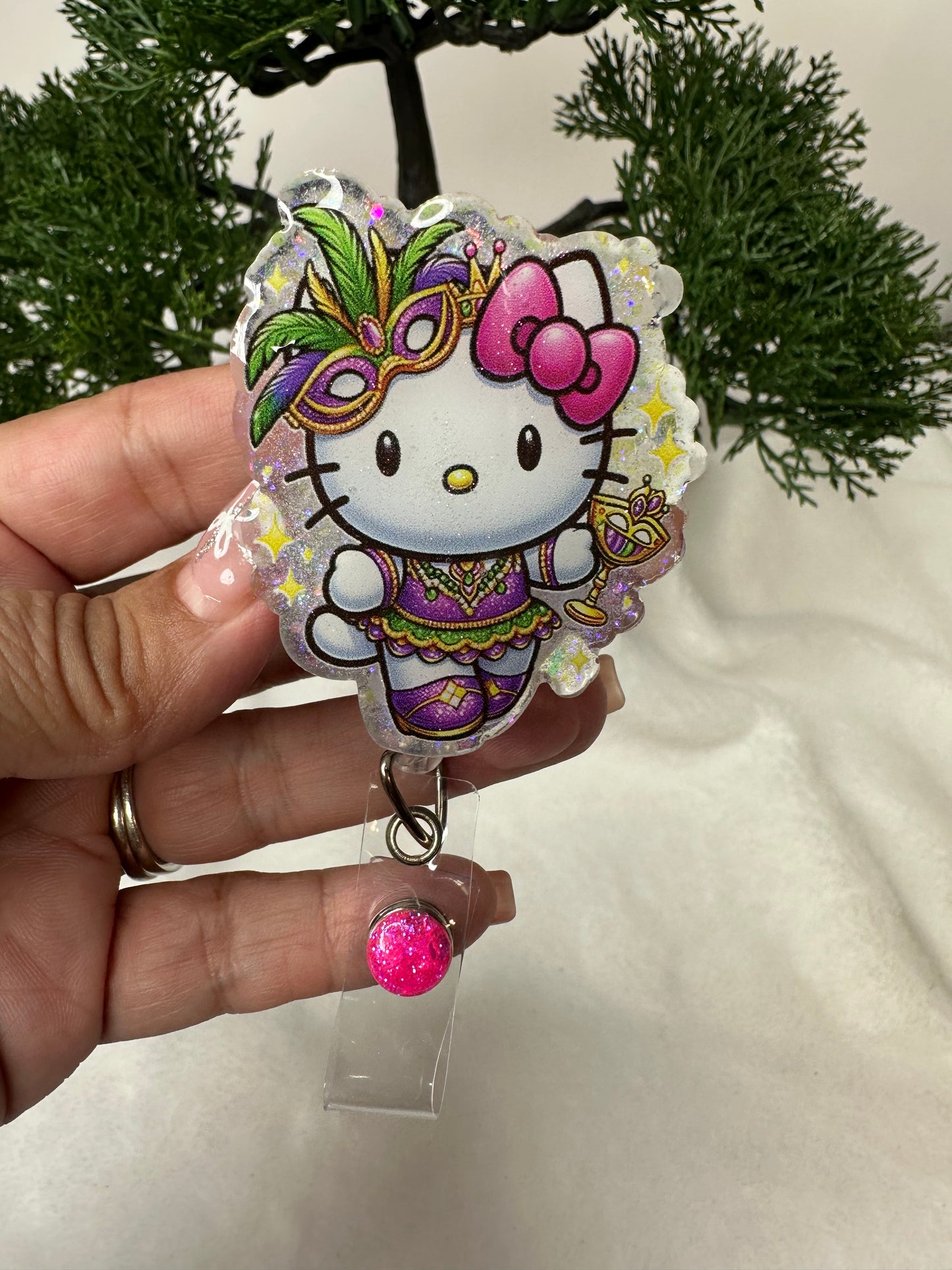 Kitty Mardi Gras Badge Reel