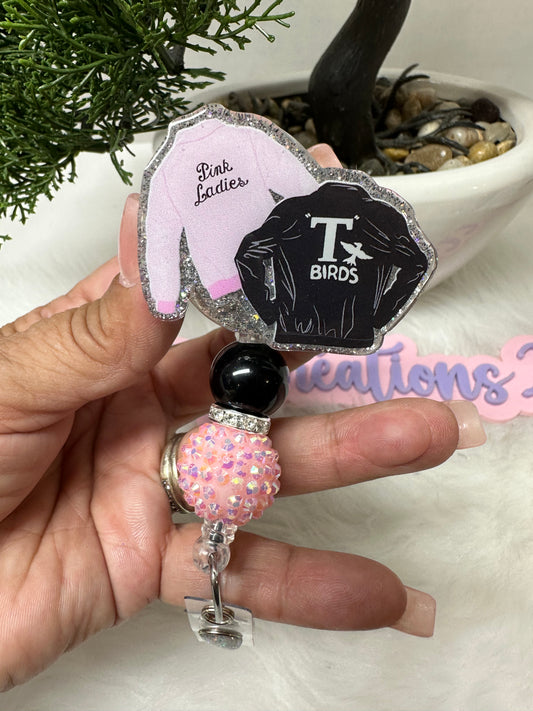 Pink Ladies TBirds Jacket Badge Reel