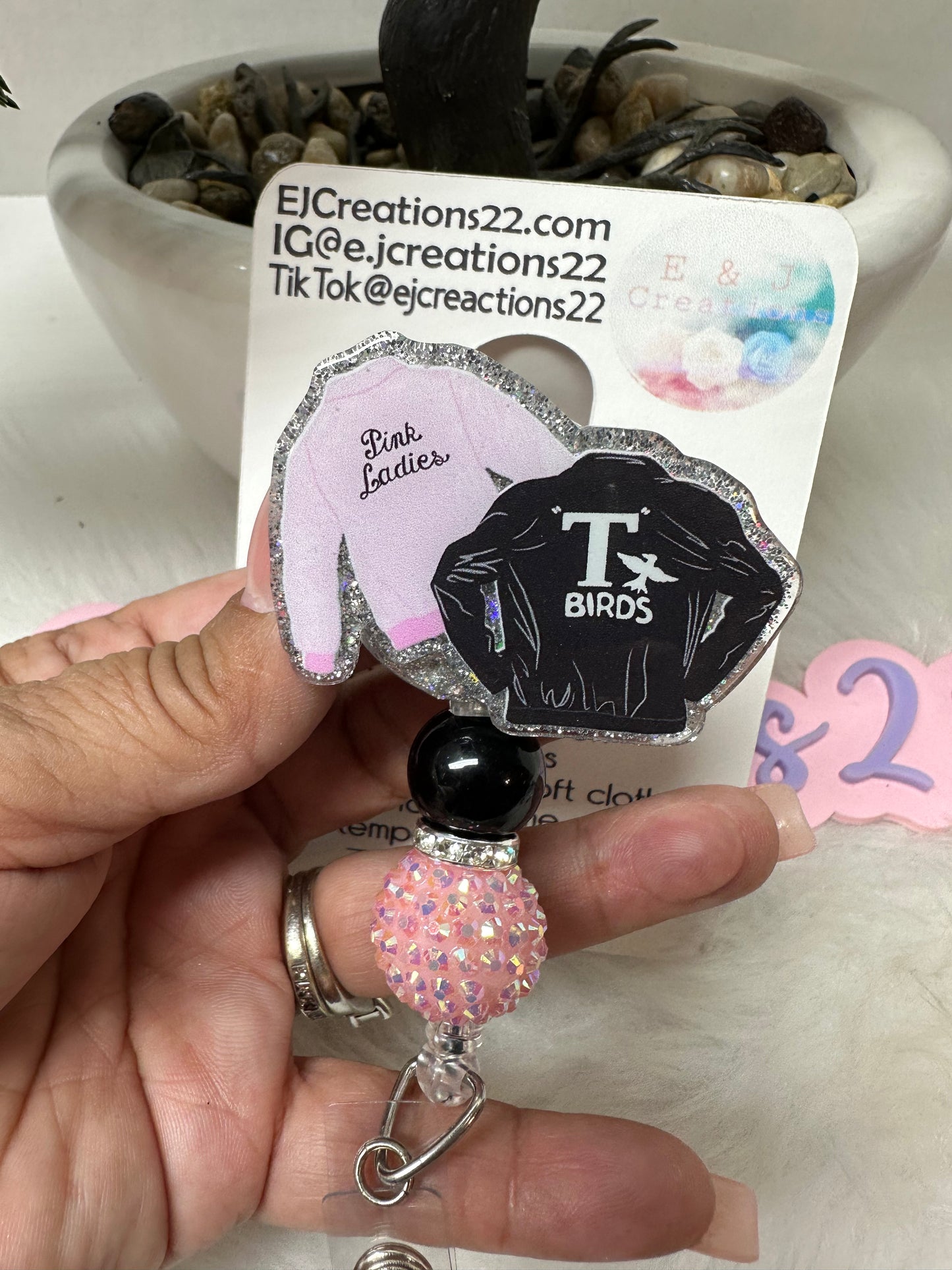 Pink Ladies TBirds Jacket Badge Reel