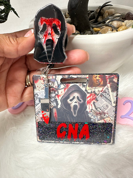 Horror Black Mask Badge Buddy Set