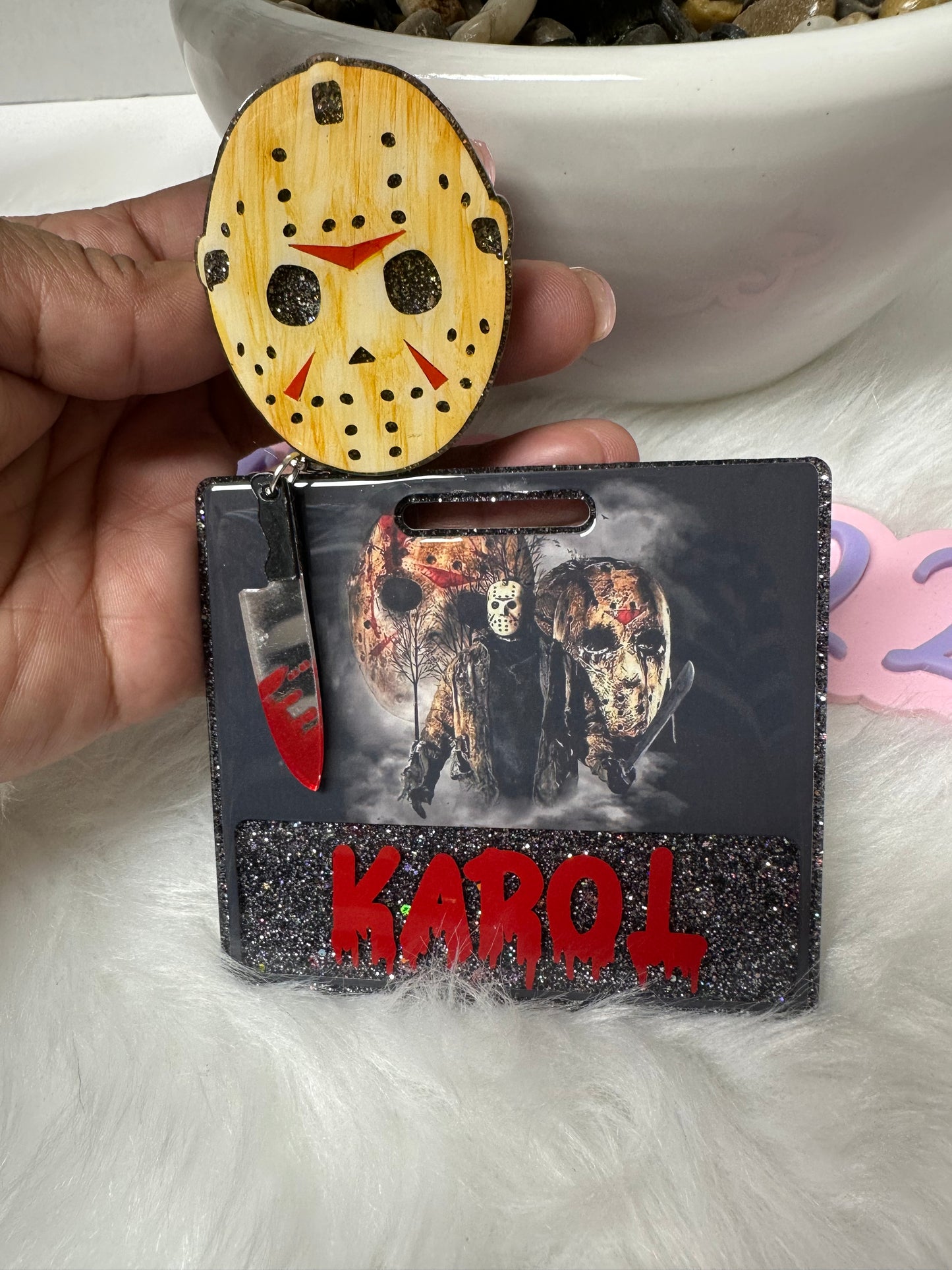 Horror Hockey Mask Badge Buddy Set