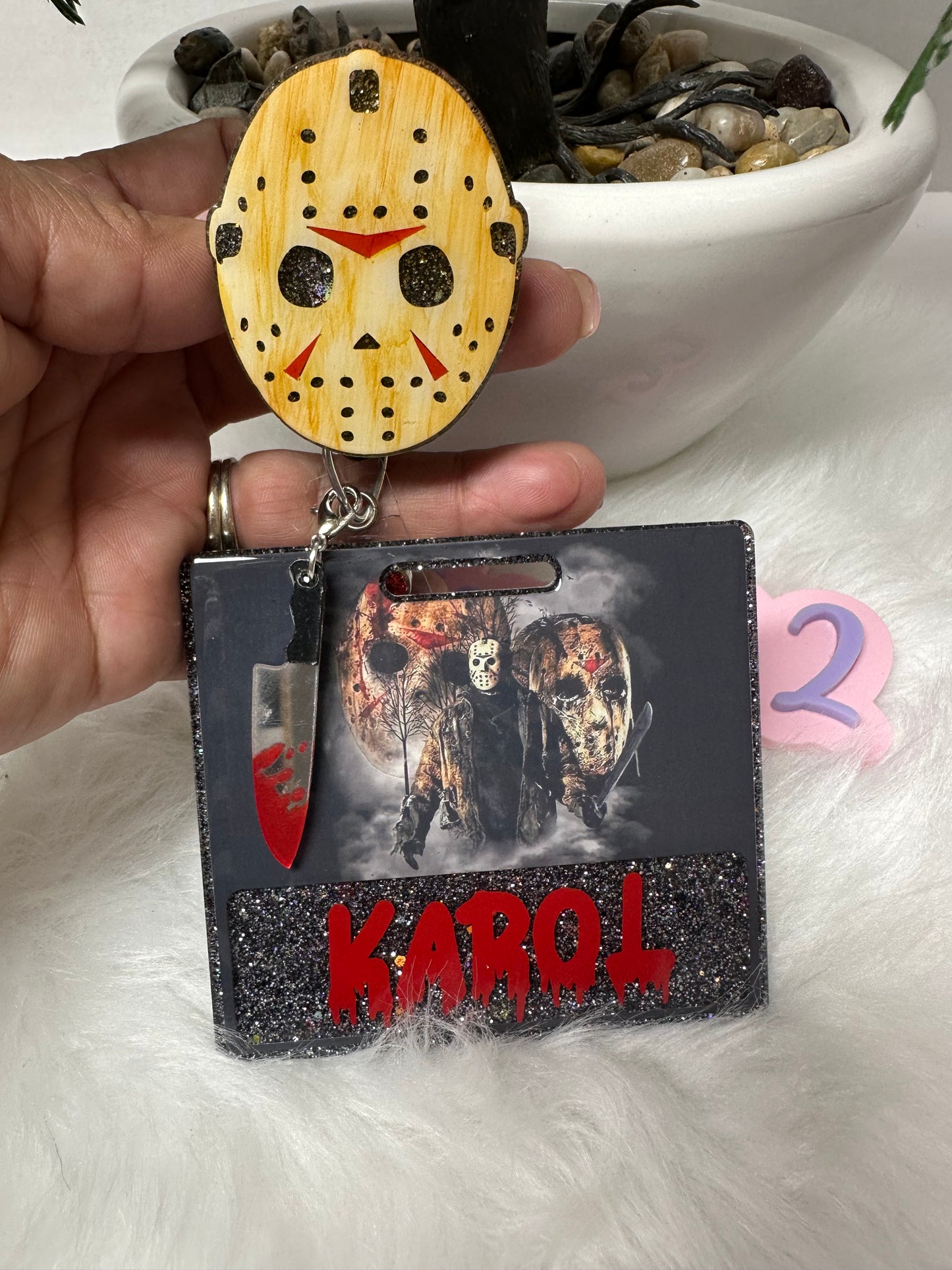 Horror Hockey Mask Badge Buddy Set