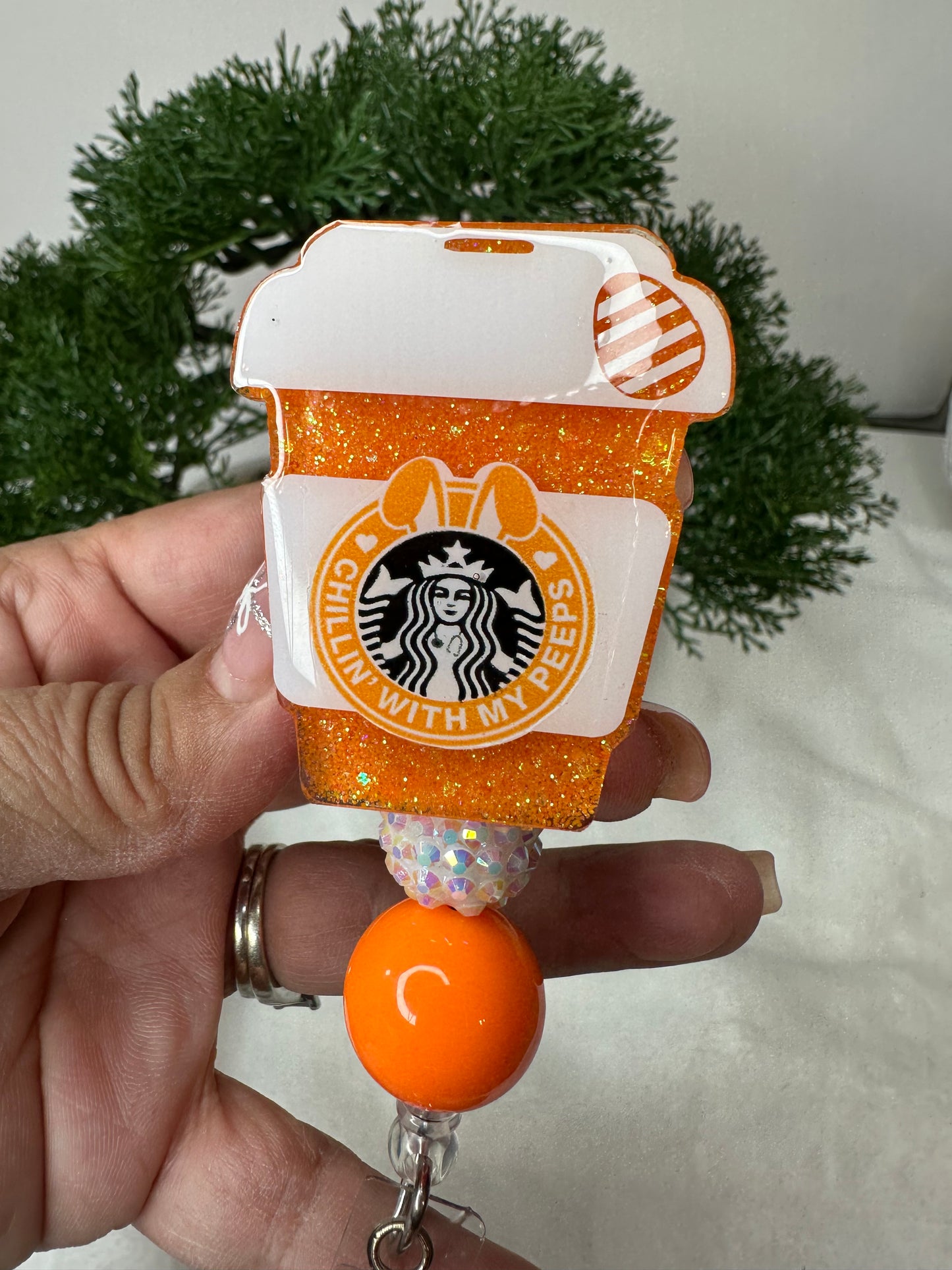 Chillin’ with my Peeps Coffee Cup Badge Reel