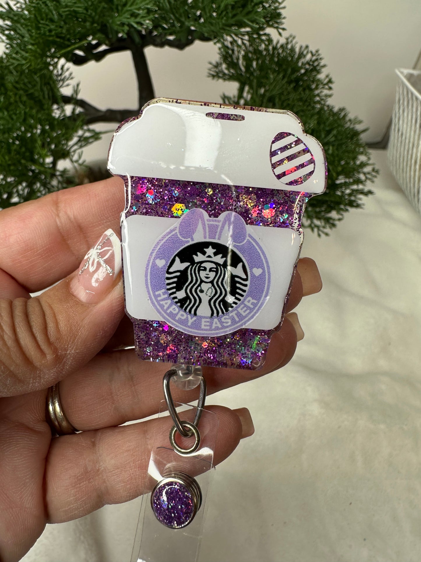 Happy Easter Coffee Cup Badge Reel