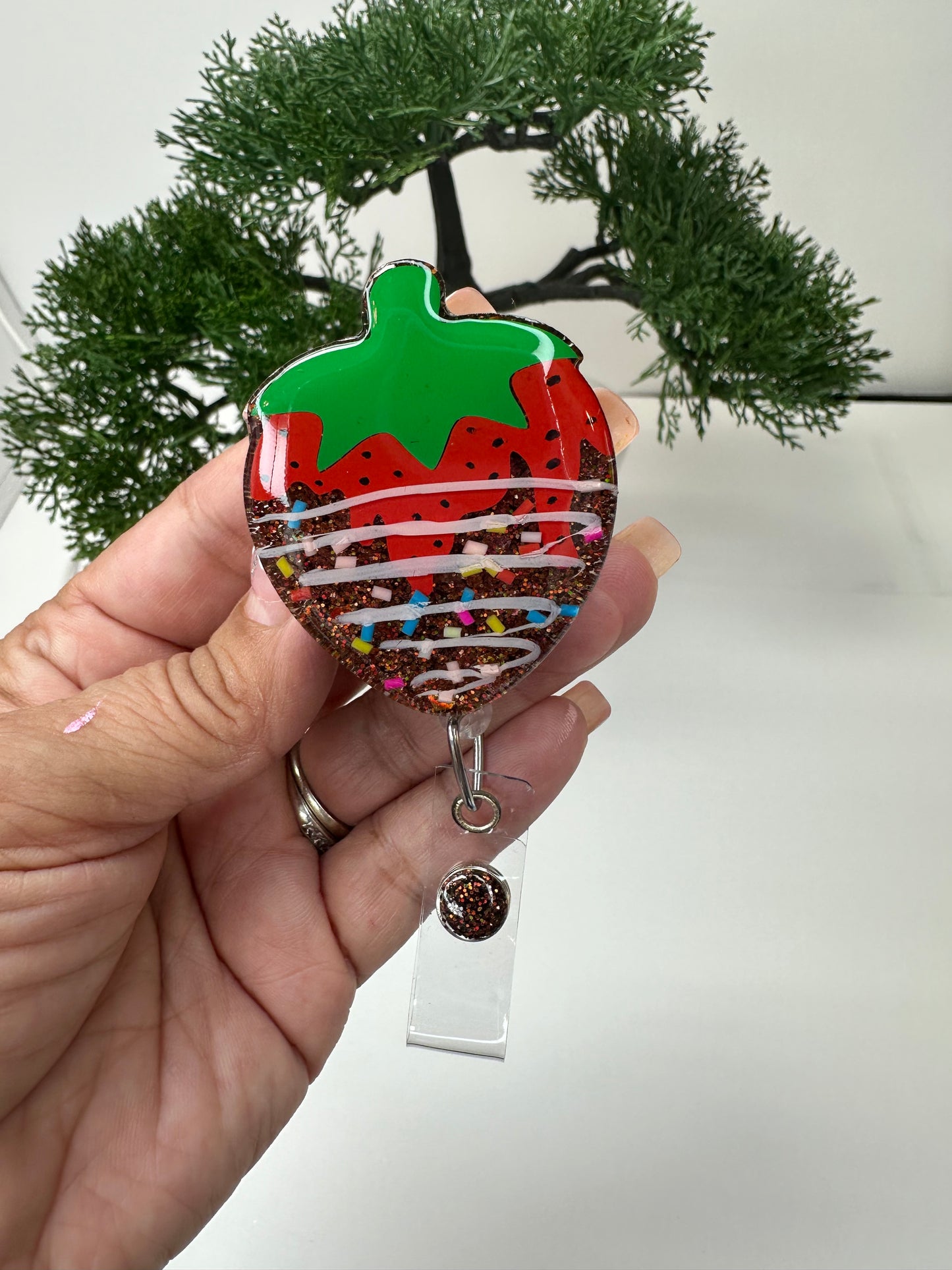 Choco Dip Strawberry Badge Reel