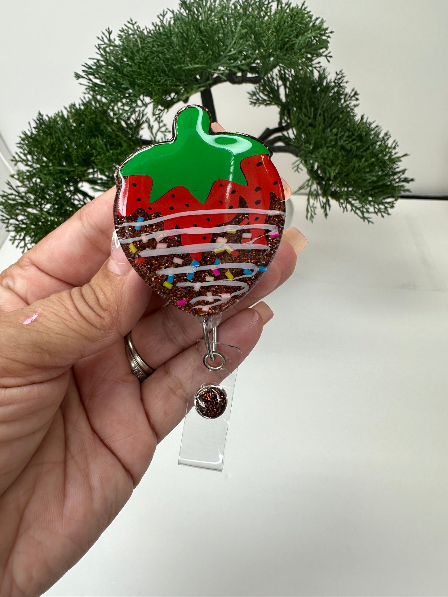 Choco Dip Strawberry Badge Reel