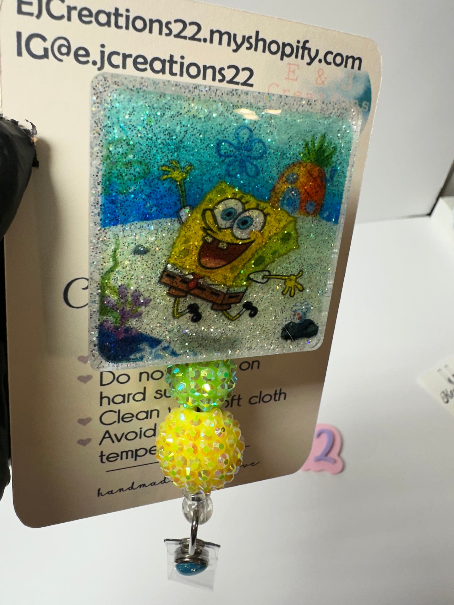 Square Pants Badge Reel