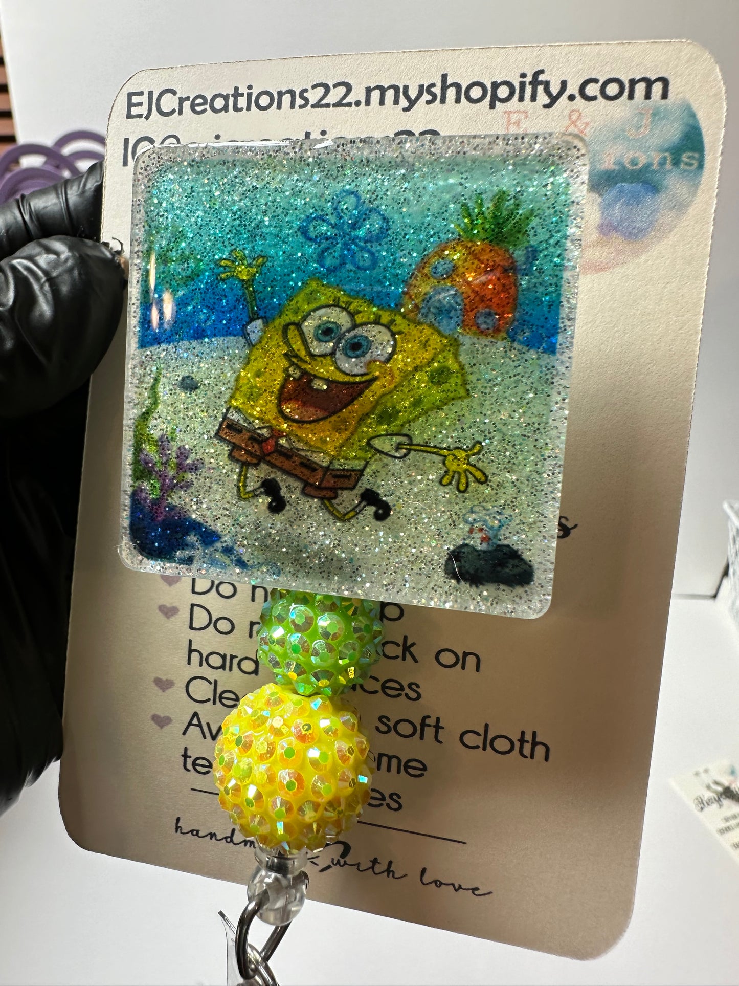 Square Pants Badge Reel