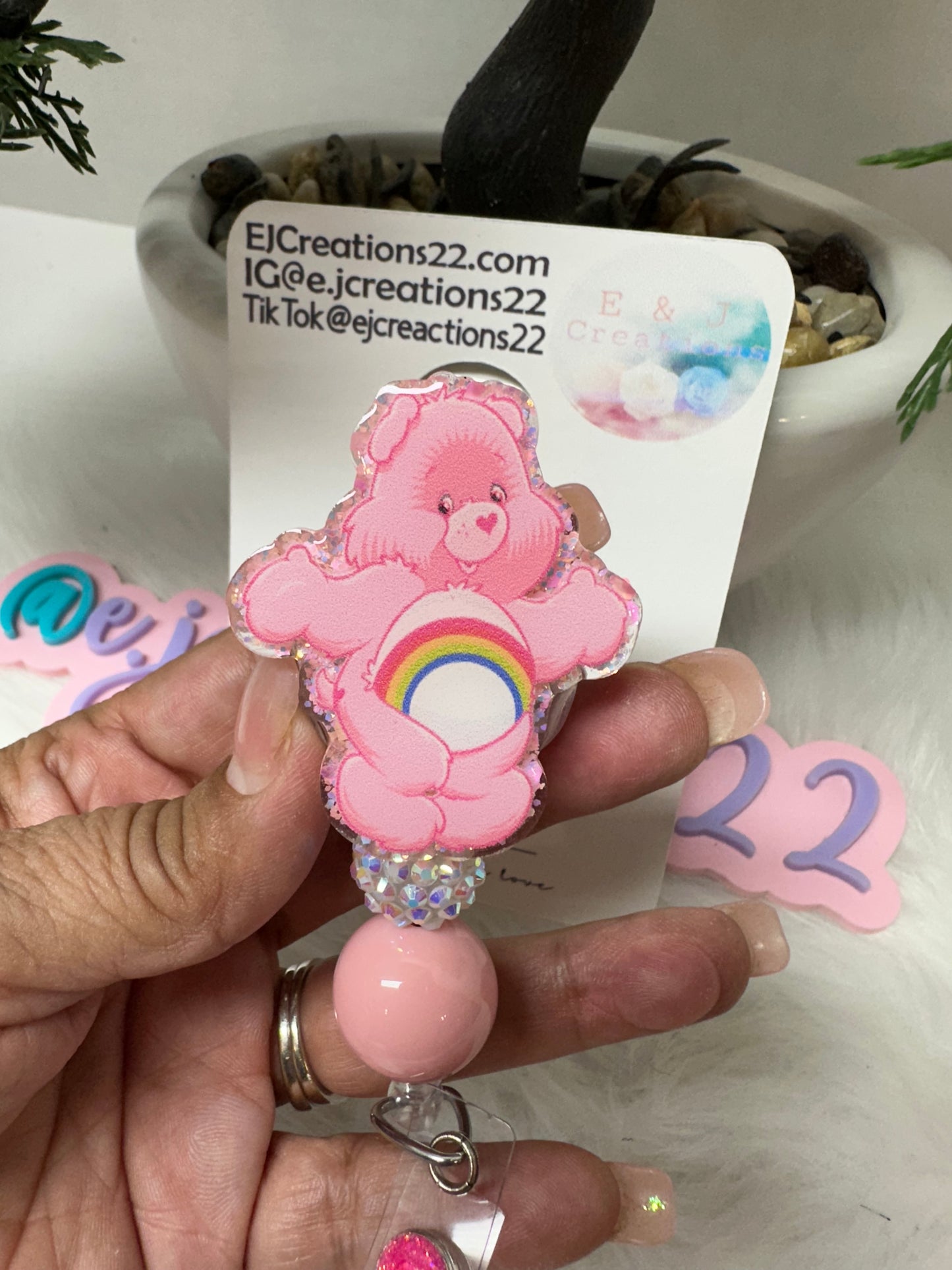 Cheer Bear Badge Reel