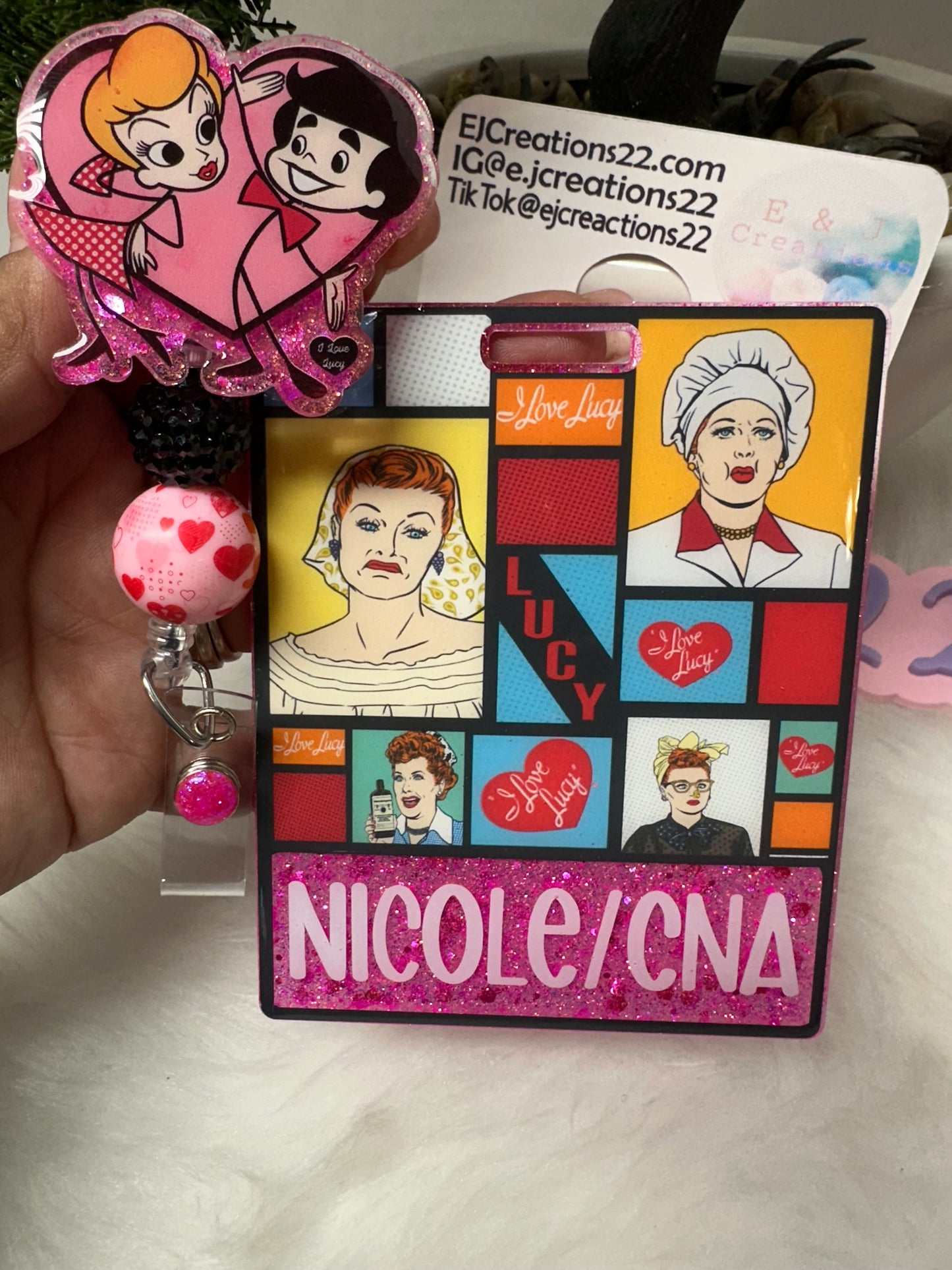 I love Lucy Cartoon Badge Buddy Set