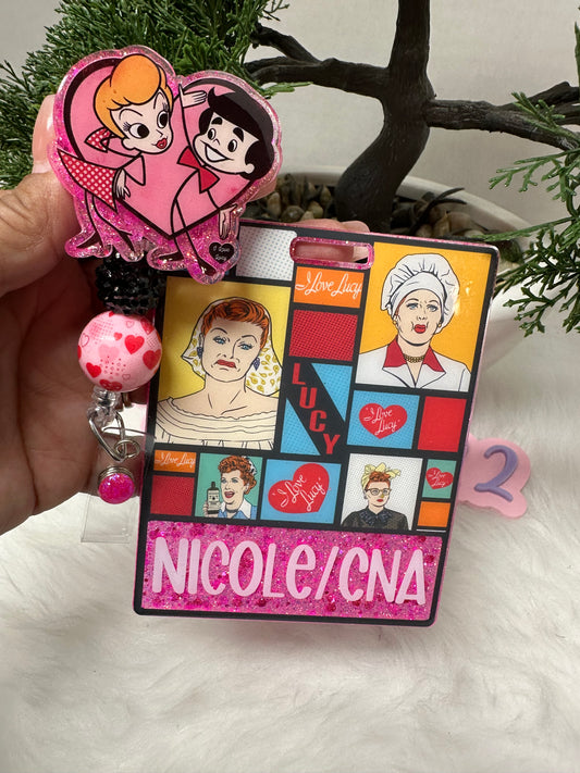 I love Lucy Cartoon Badge Buddy Set