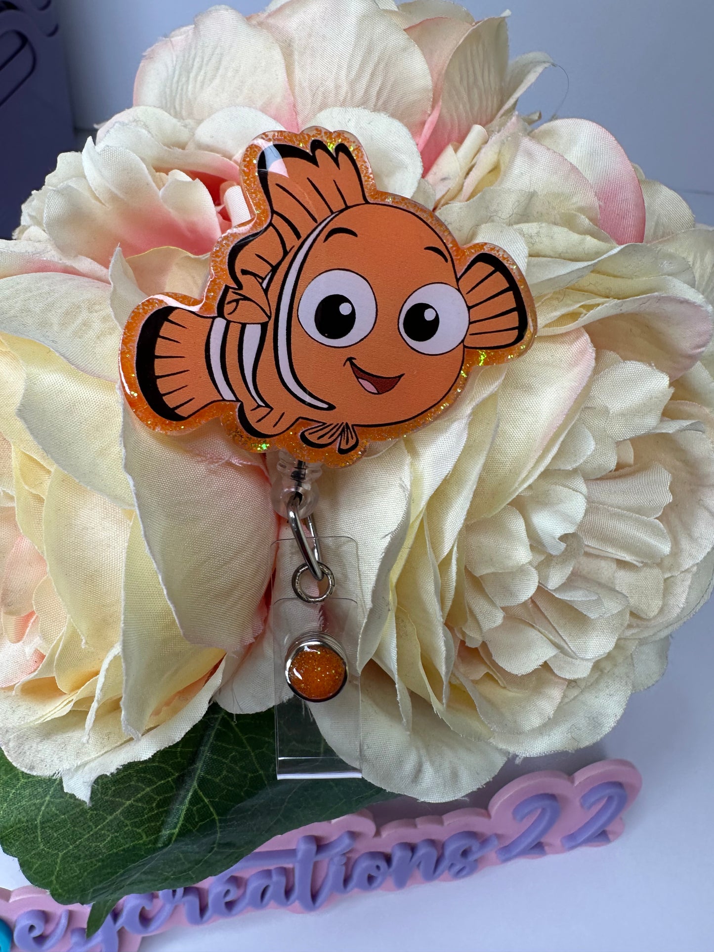 Orange Fish Badge Reel