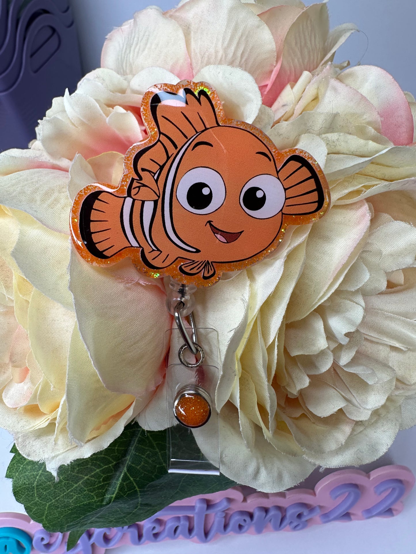 Orange Fish Badge Reel