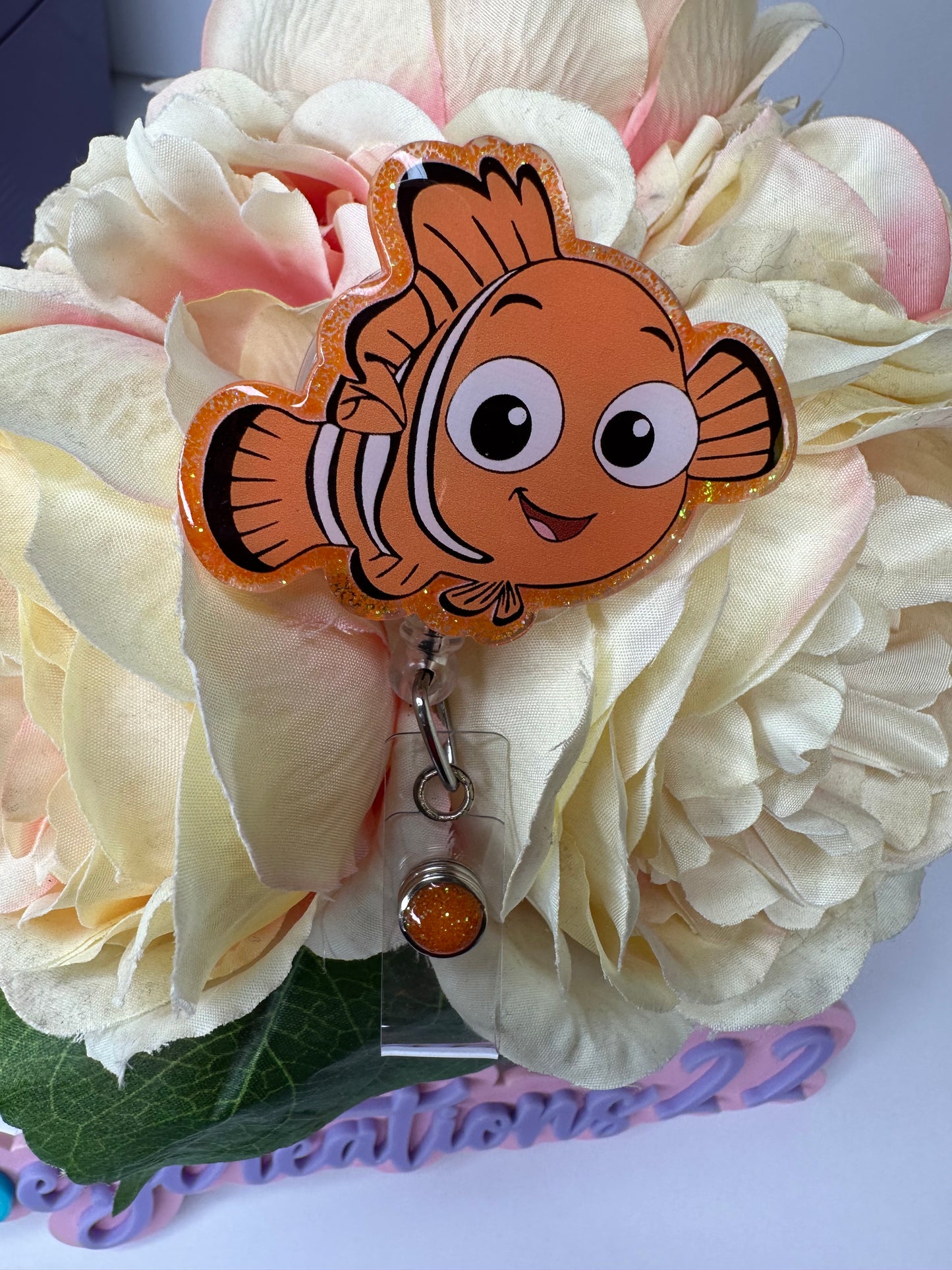 Orange Fish Badge Reel