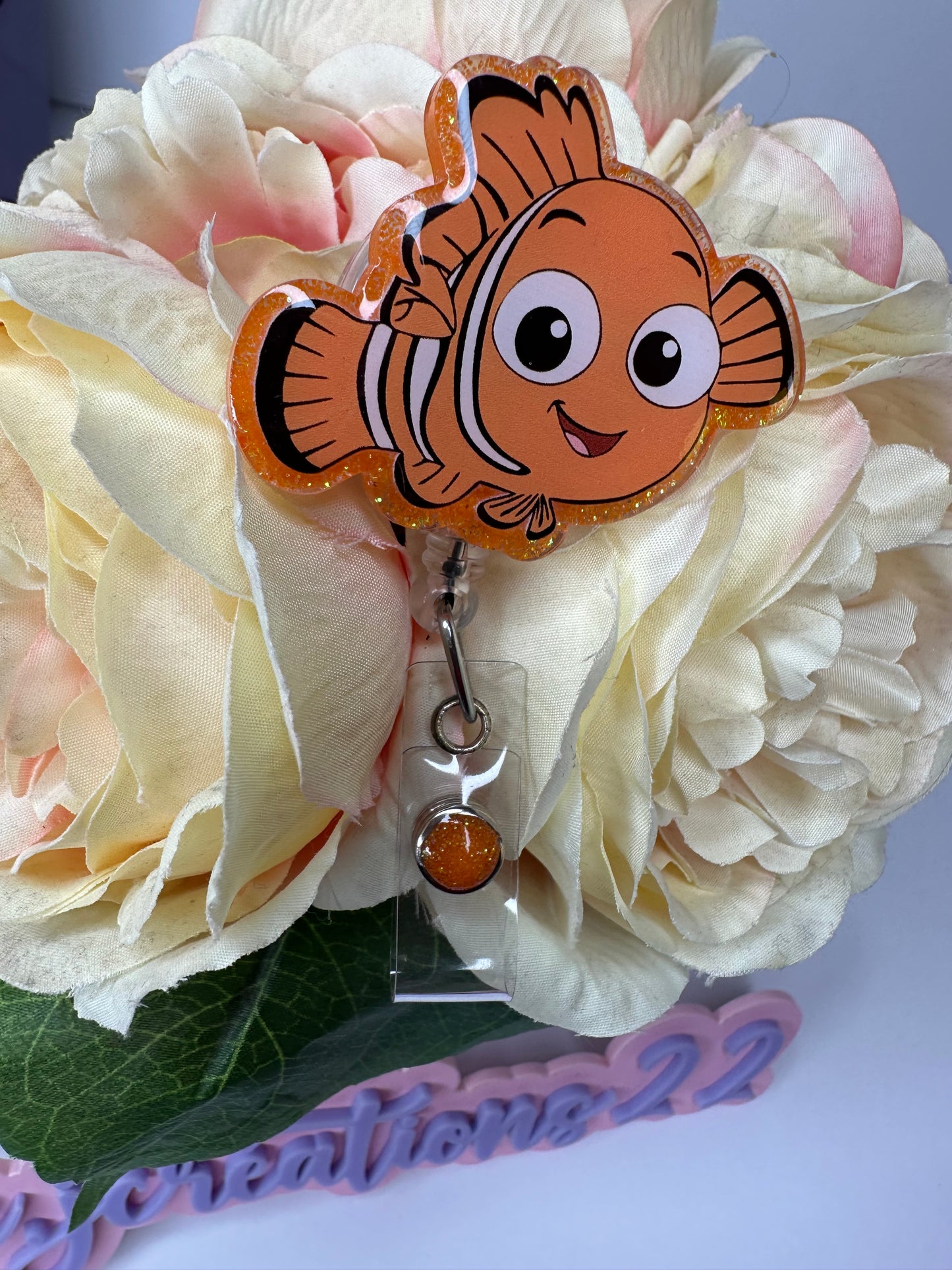 Orange Fish Badge Reel