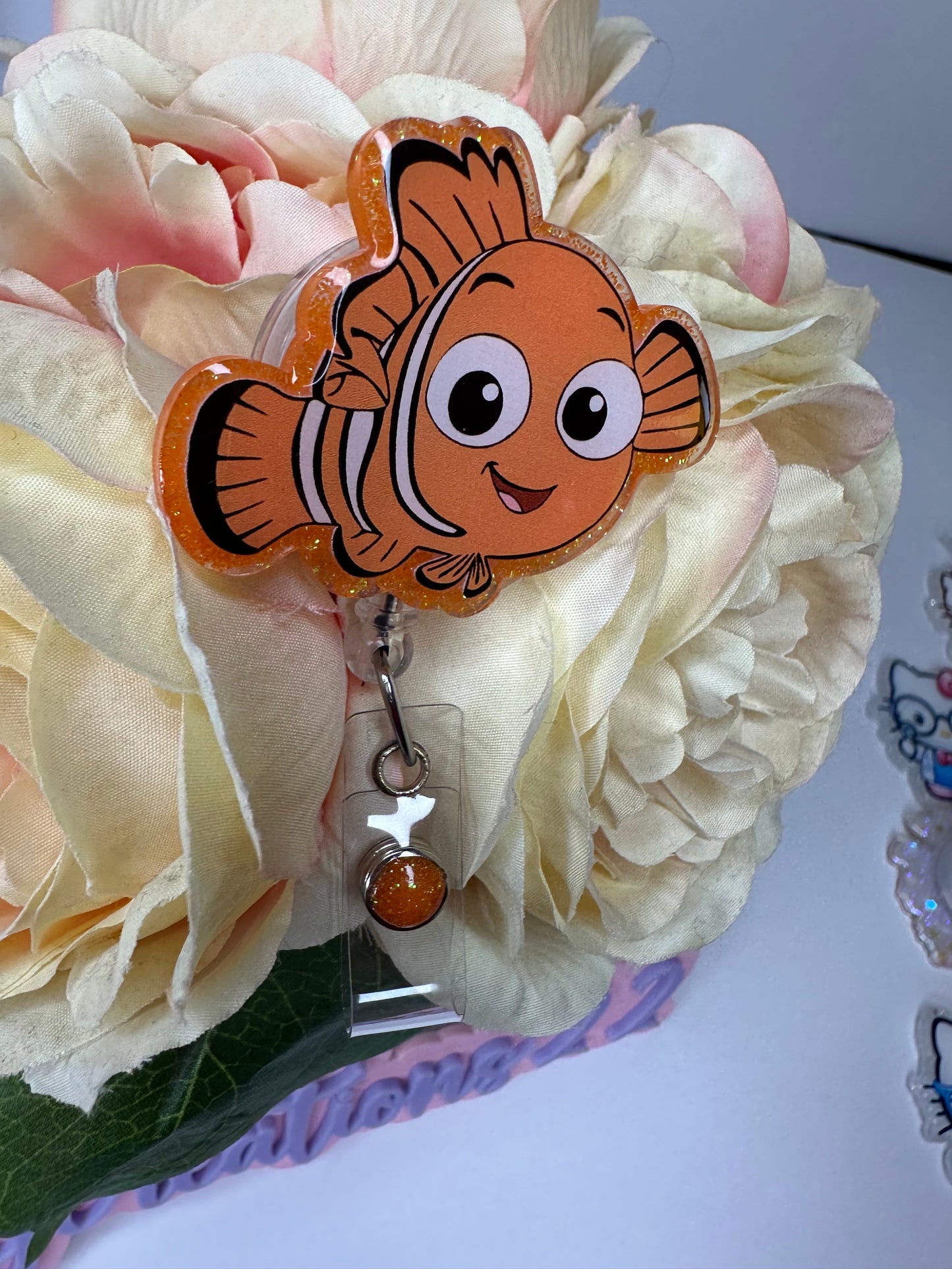 Orange Fish Badge Reel