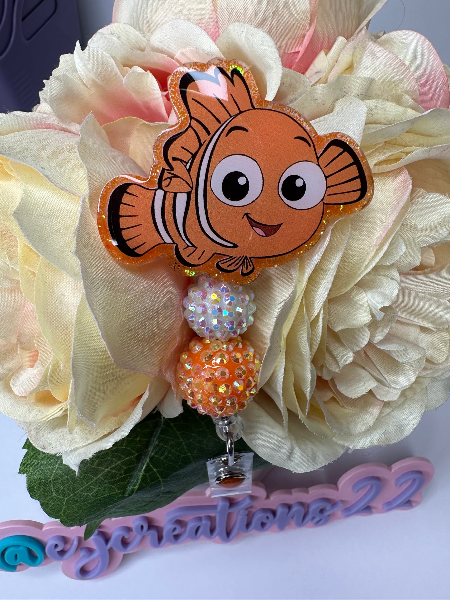 Orange Fish Badge Reel